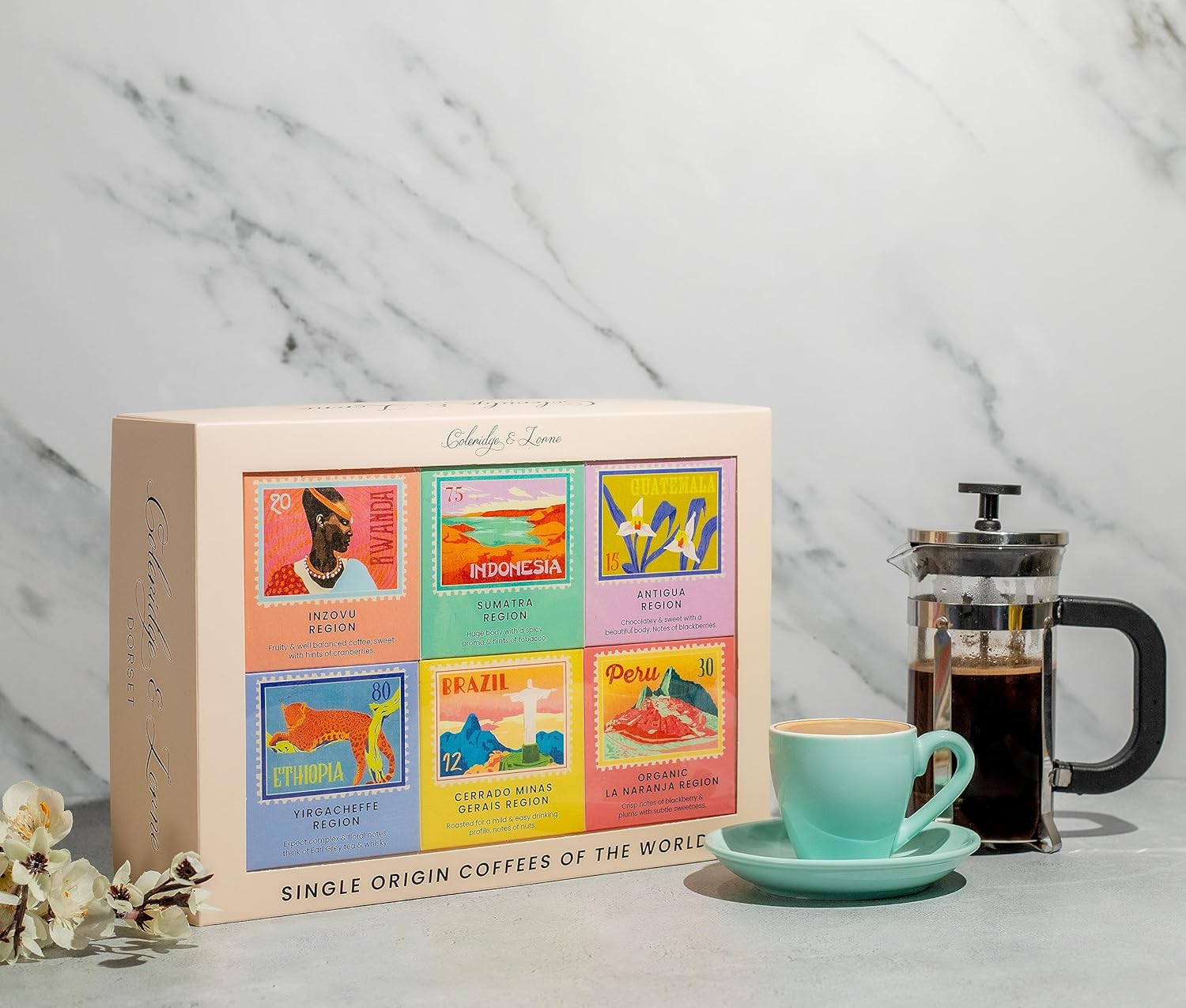 Coleridge & Lorne Single Origin Coffee gift set - 6 ground coffees from around t 7