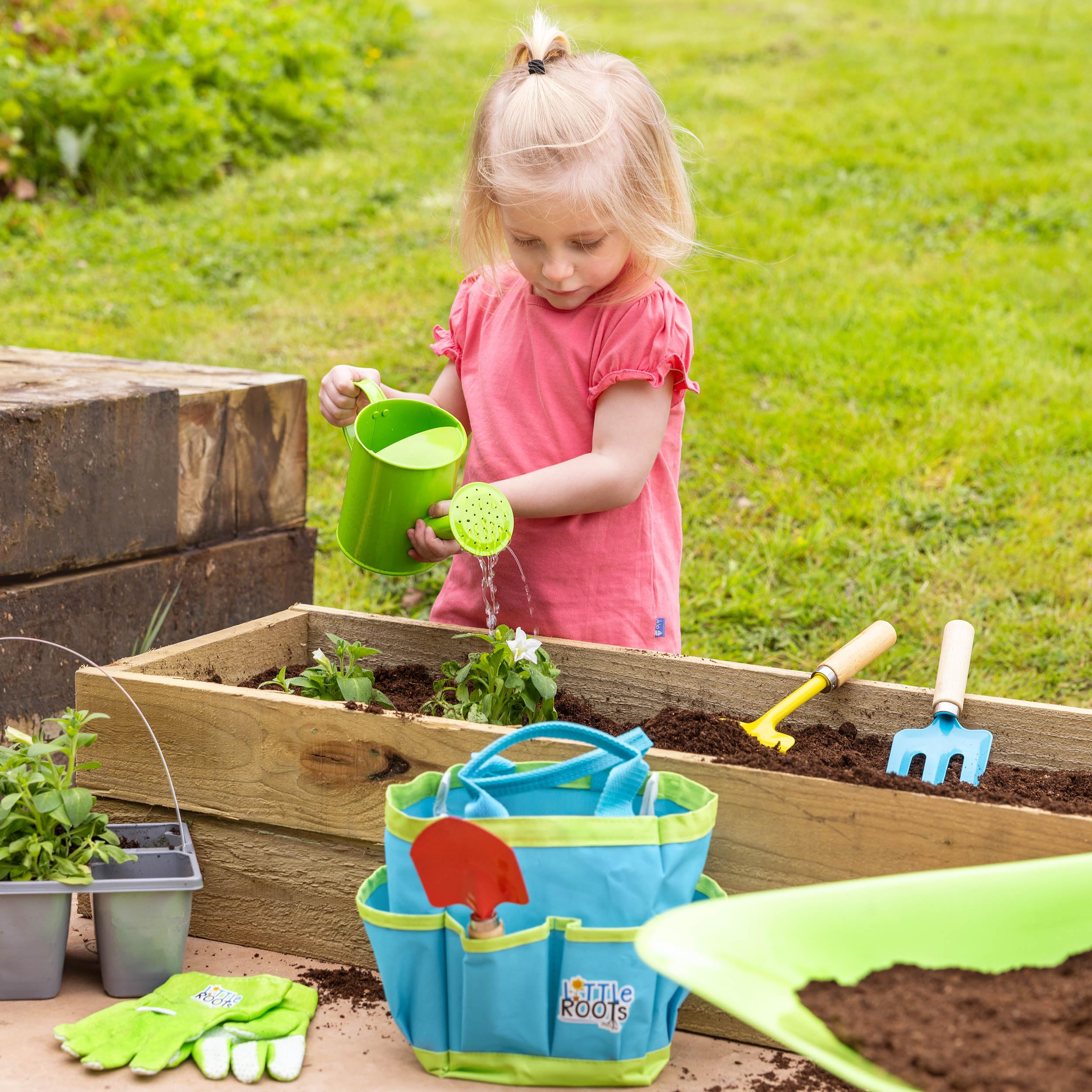 Little Roots Kids Gardening Tool Kit Bag - BGG1653, Toy Tool Set for Children Ages 3+ 9