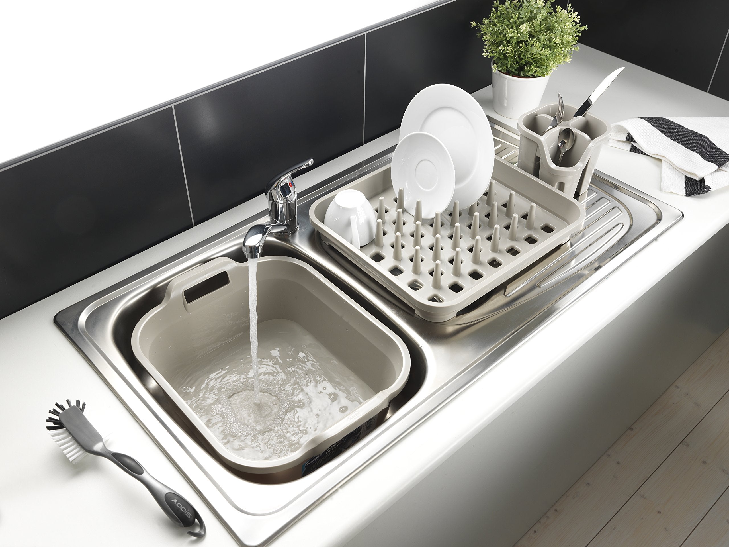 Addis Large 10L Washing Up Bowl With Handles in Light Mushroom 5