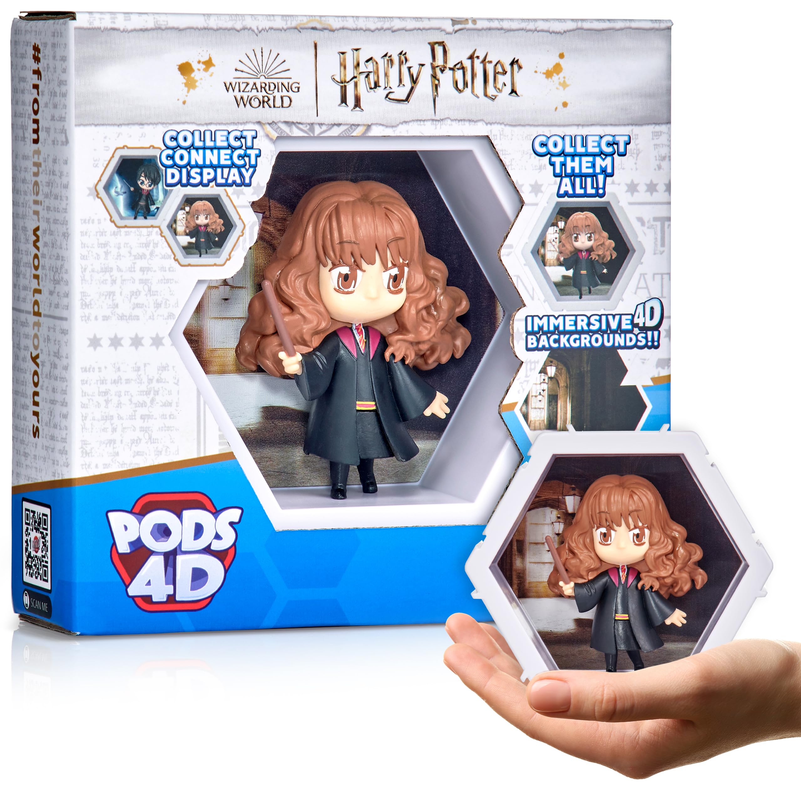 WOW! PODS 4D Harry Potter Hermione - Connectable Collectible Bobble with 4D Lenticular Display
