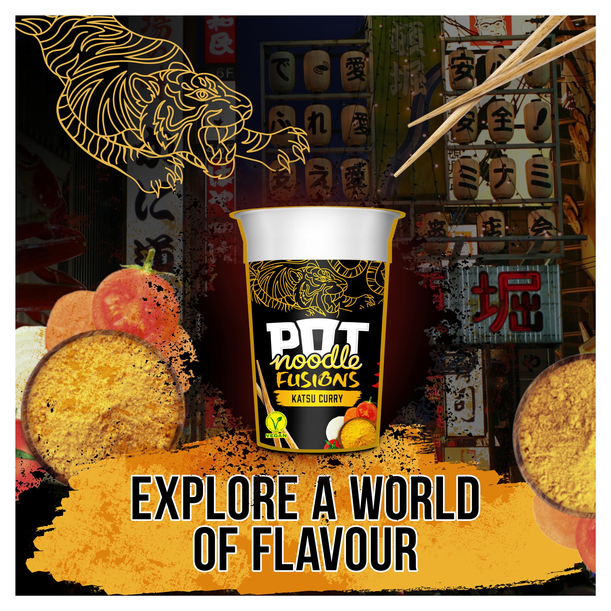 Pot Noodle Fusions Katsu Curry Instant Vegane Nudeln 8er-Pack 5