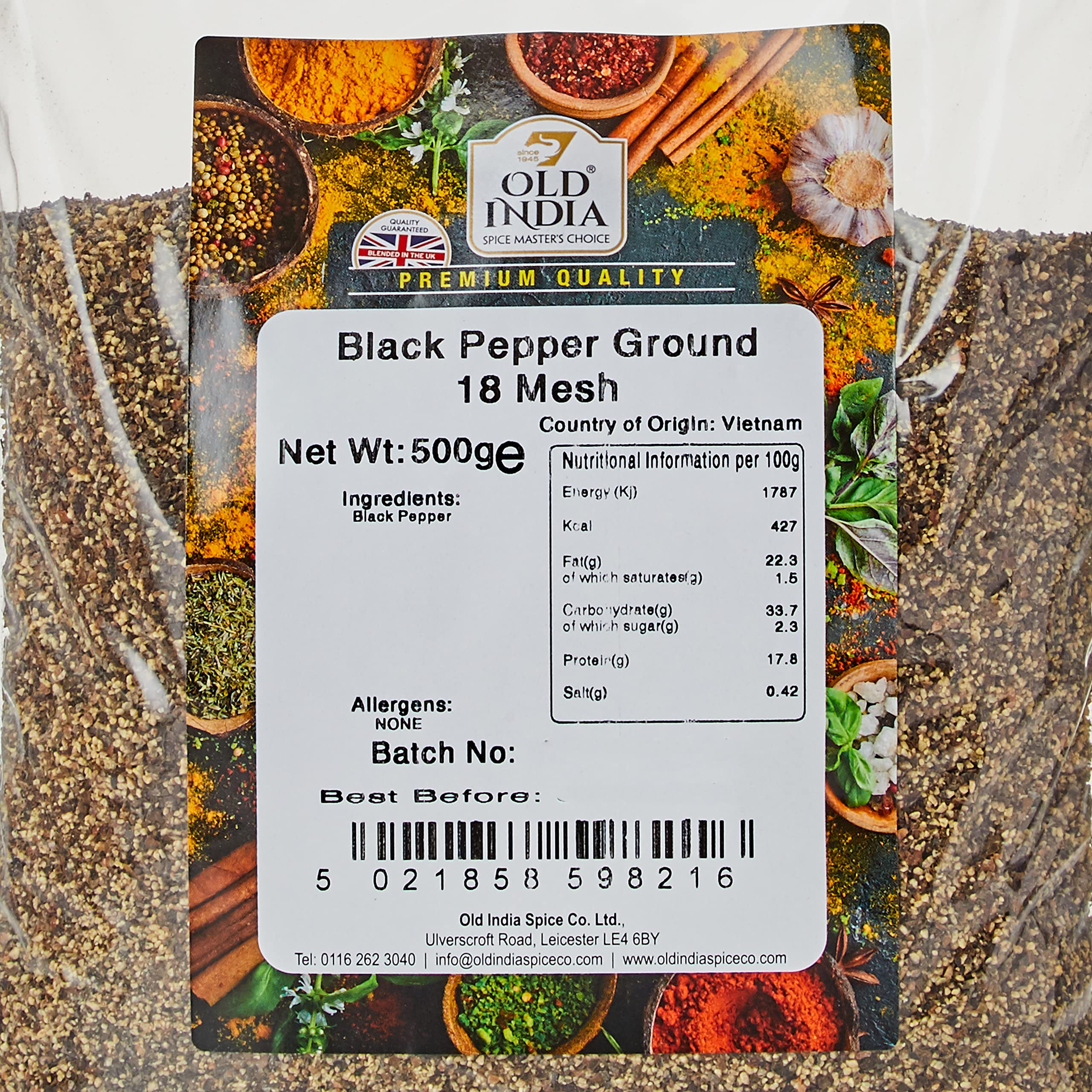 Old India Black Pepper Ground 18 Mesh 500g 3