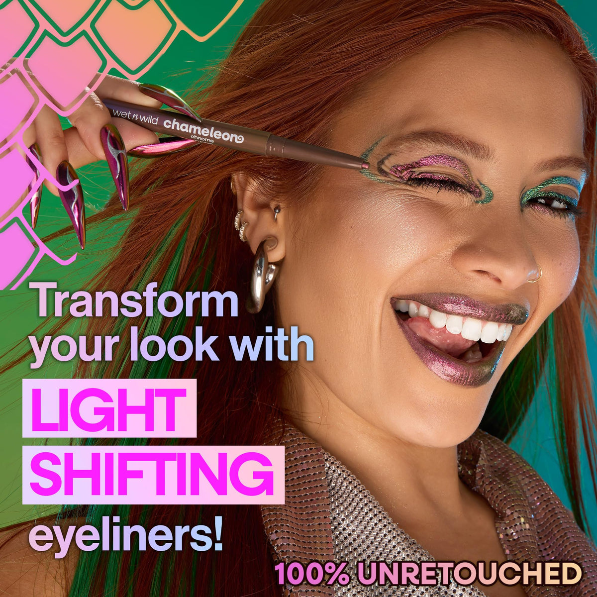 Wet n Wild Chameleon Chrome Retractable Waterproof Eyeliner - Dynamic Color Shift, Smudge-Proof, 18-Hour Wear