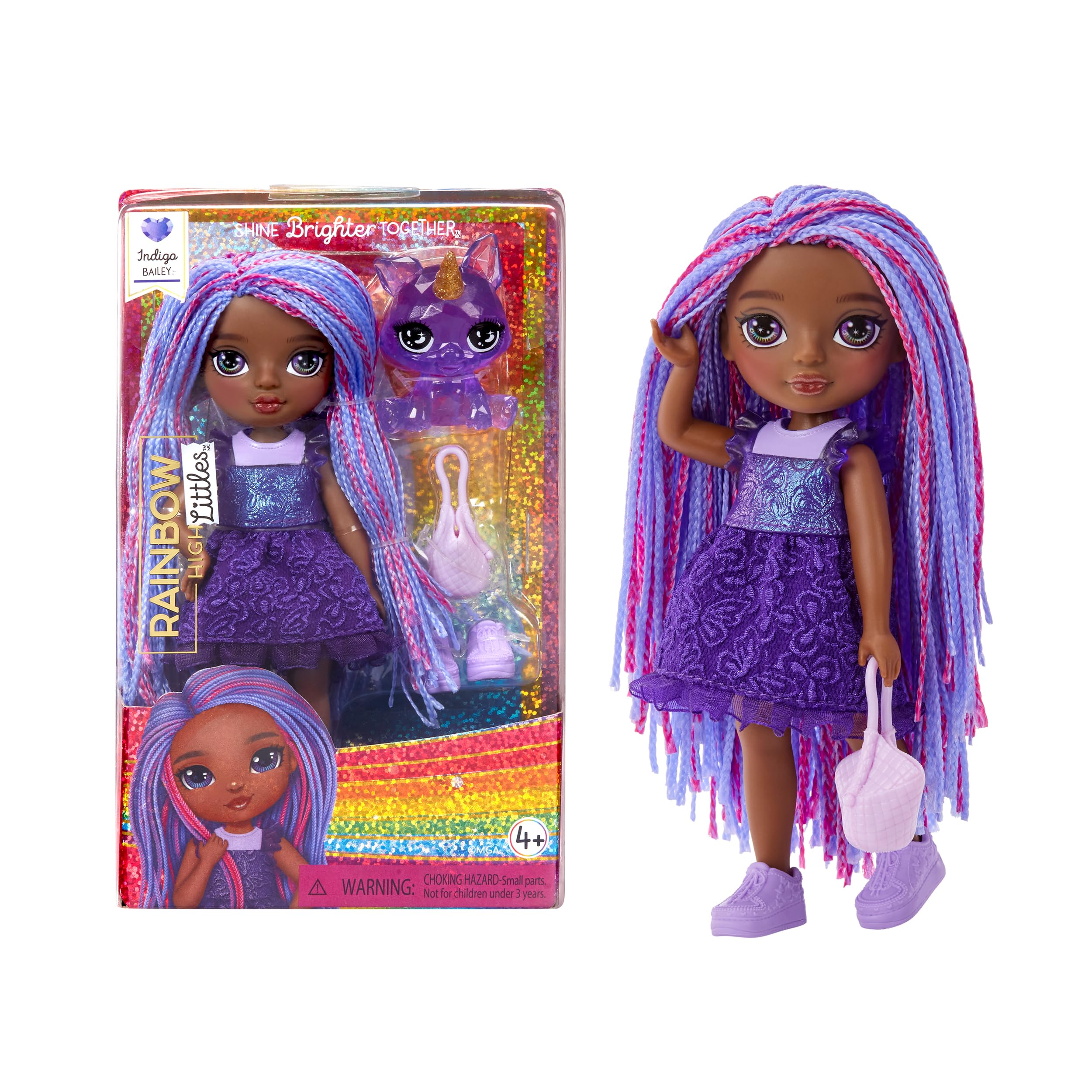 Rainbow High Littles - Indigo Bailey - 14 cm Posable Fashion Doll with Magical Fox 7