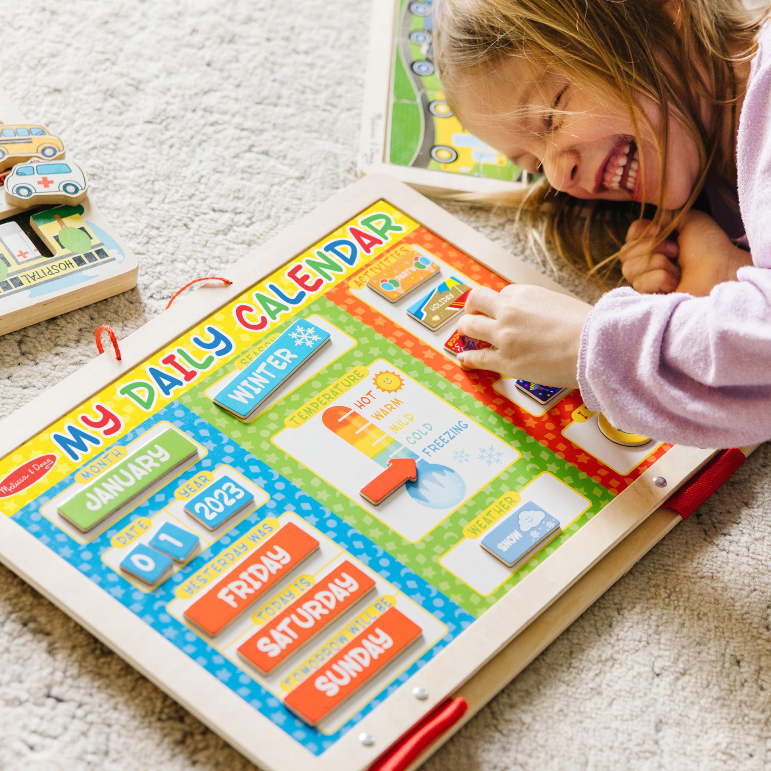 Melissa & Doug My First Daily Magnetic Calendar - Educational Wooden Toy for Kids 3+ 9