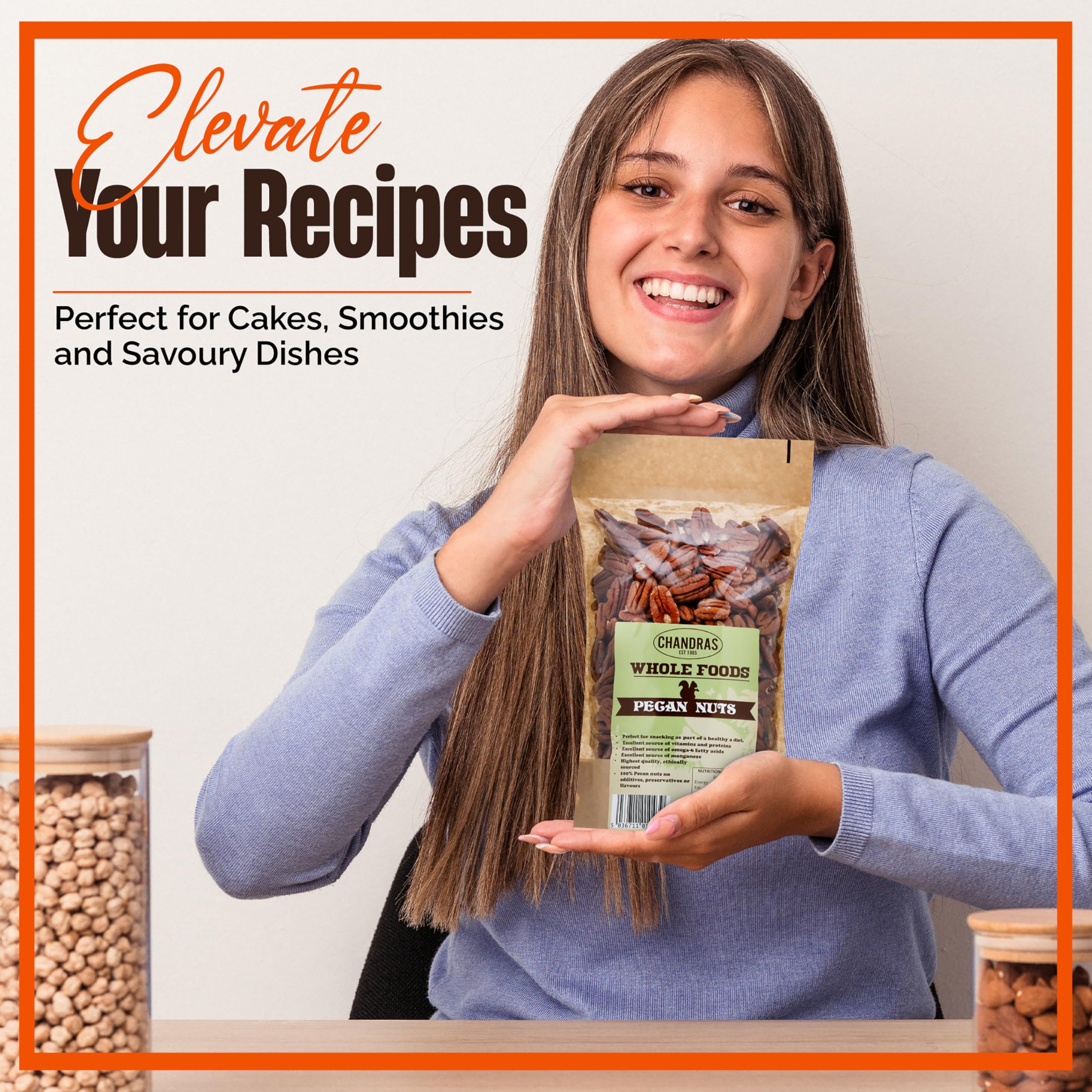 Chandra Whole Foods - Pecan Nuts 1KG - Raw, Gluten-Free, Vegan-Friendly Nuts for Snacking & Baking 6