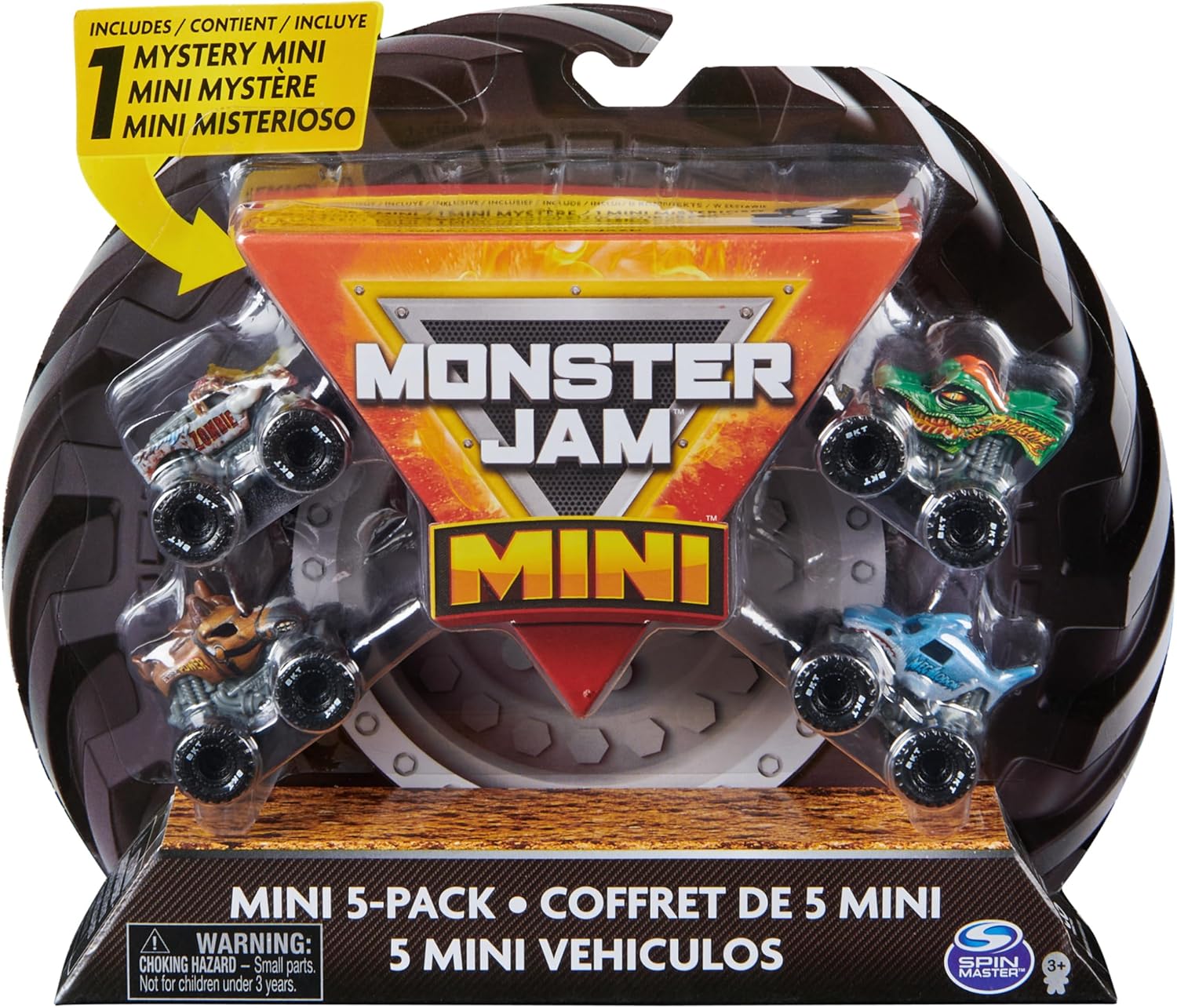 Monster Jam Mini 5-Pack with Mystery Truck - 1:87 Scale Collectible Monster Trucks