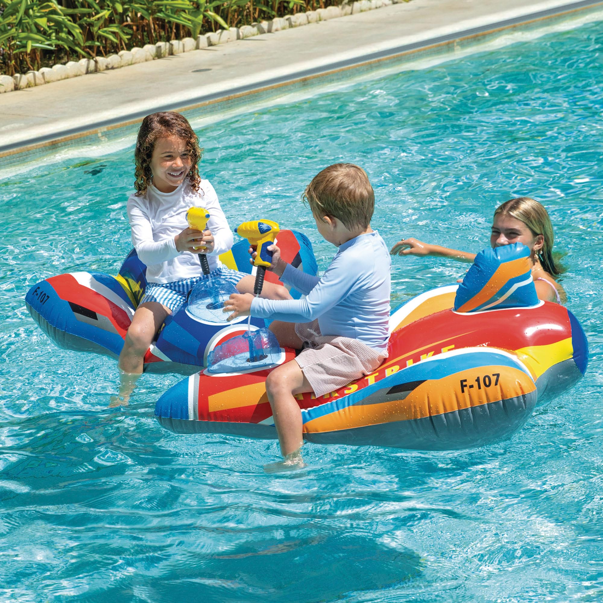 Intex Jet Fighter Ride-On Pool Float with Water Gun | Inflated 112 x 91 x 41cm | Ages 3+ 3