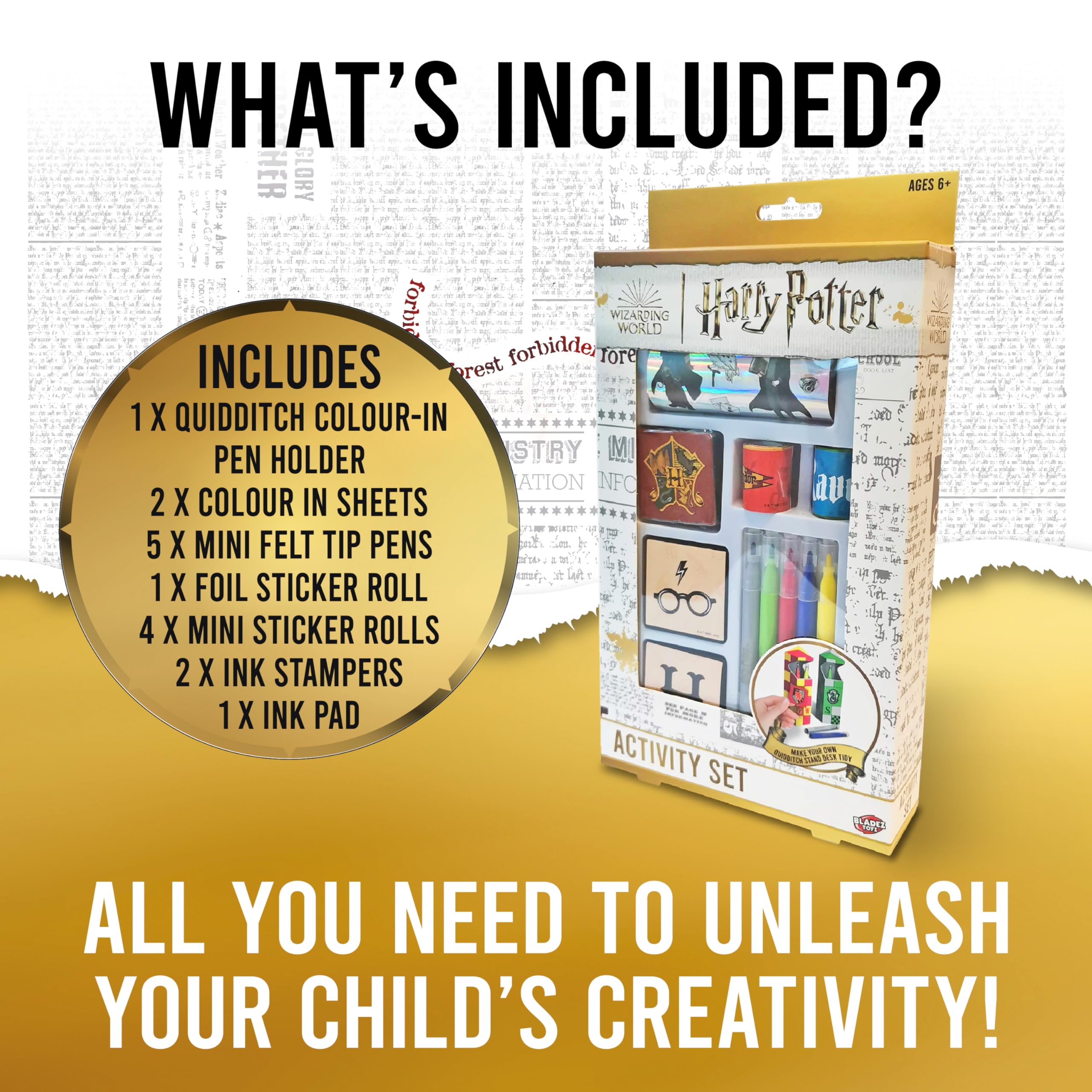 BLADEZ Harry Potter Activity Set - 150+ Pieces, Customizable Storage | Ages 3+ 4