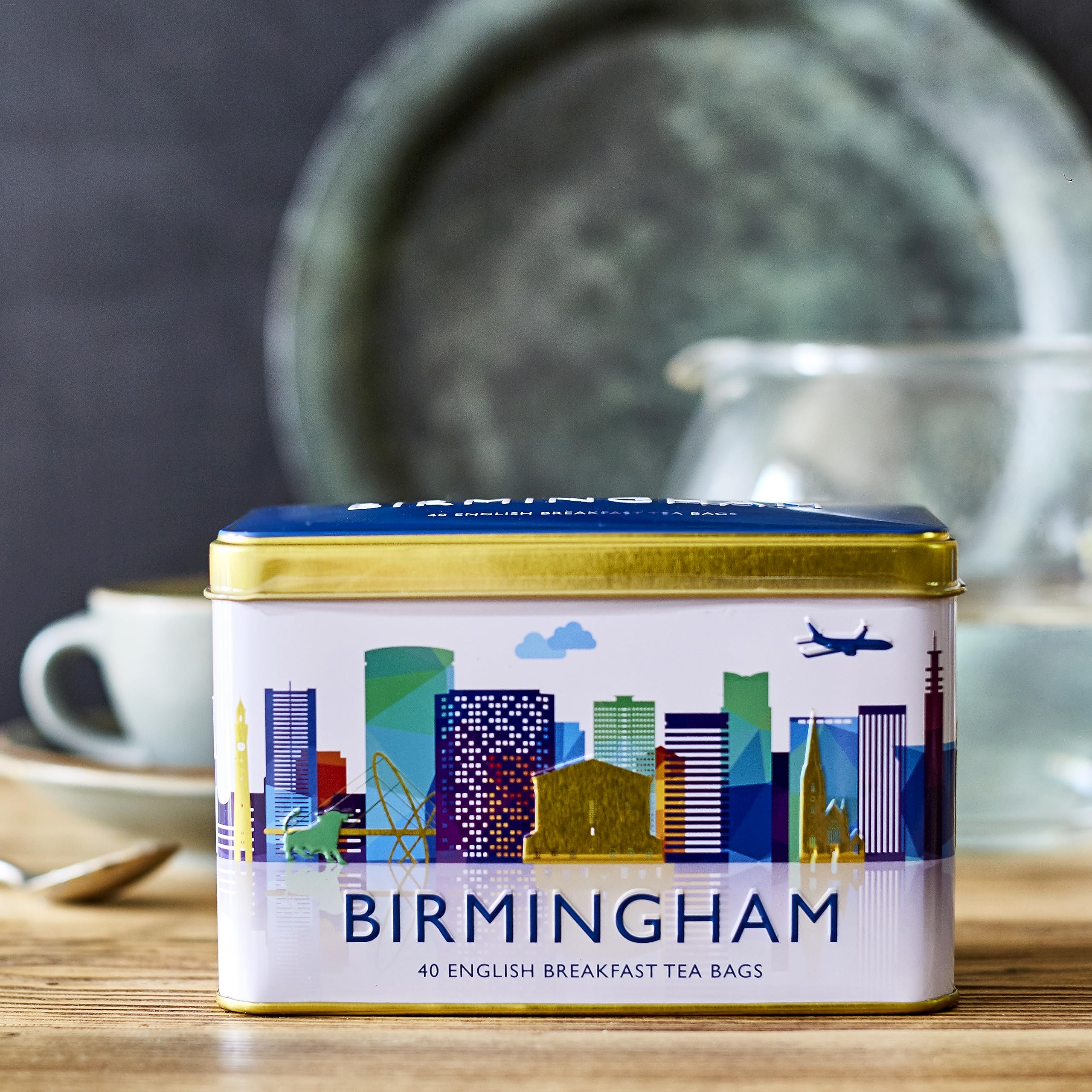 New English Teas Birmingham City Skyline – English Breakfast Teedose mit 40 Teebeuteln 3