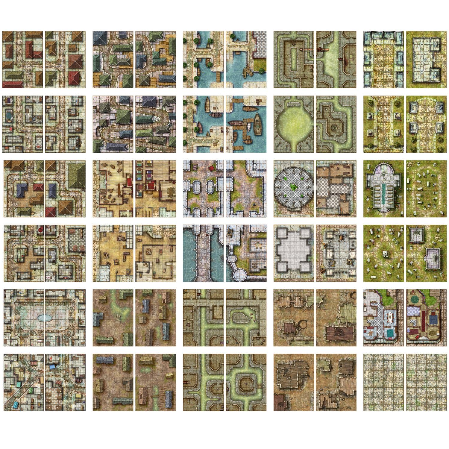 Loke BattleMats Big Book of Battle Mats - Streets Sewers & Cemeteries