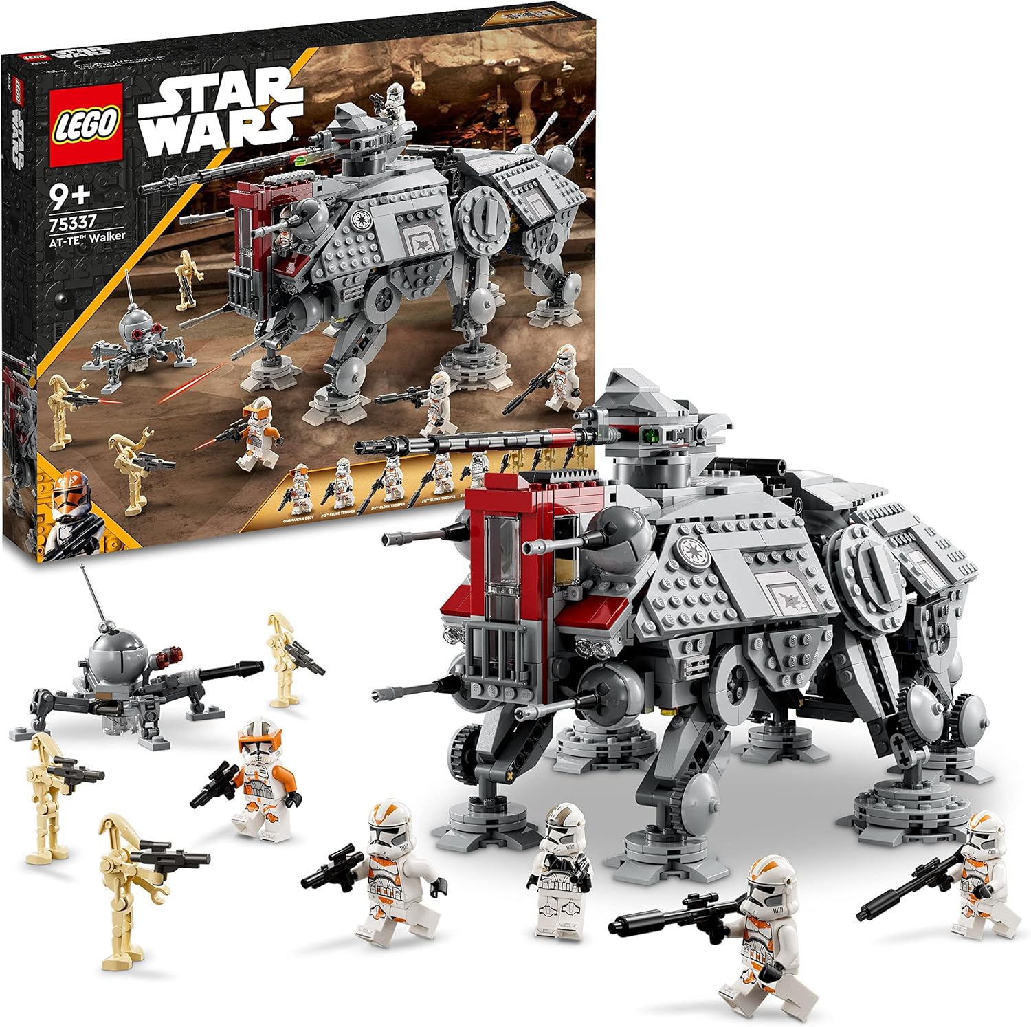 LEGO 75337 Star Wars AT-TE Walker Building Set - Poseable Vehicle with 5 Minifigures, 9+ Years