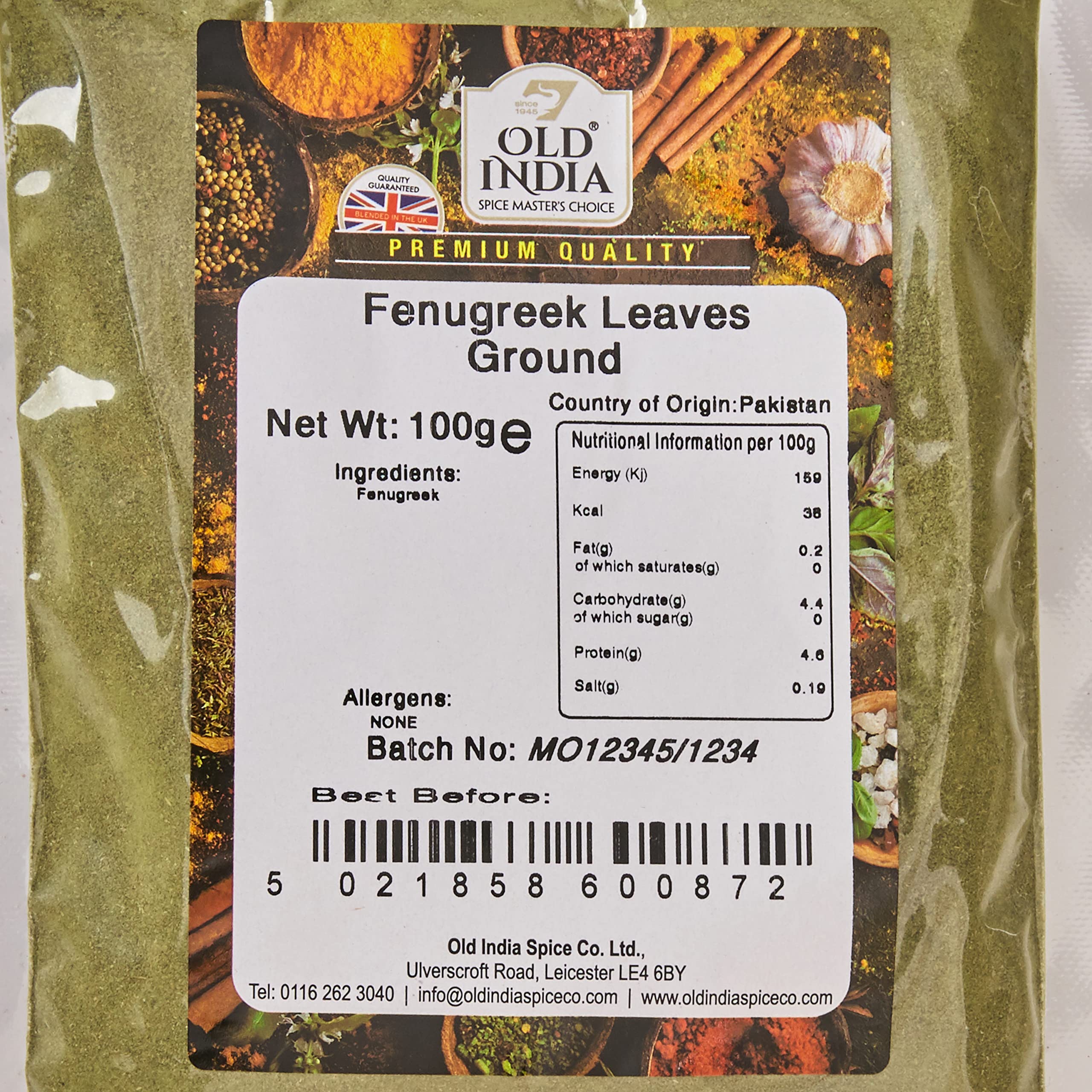 Old India Fenugreek Leaves Ground 100g 3