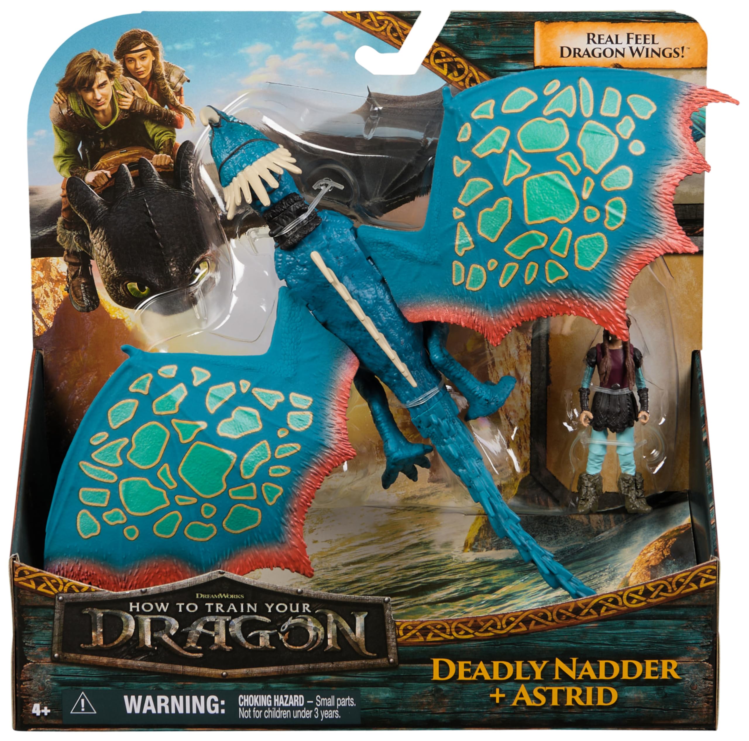DreamWorks Dragons Deadly Nadder & Astrid Action Figure Set - 25 cm Dragon with 7.5 cm Viking Rider
