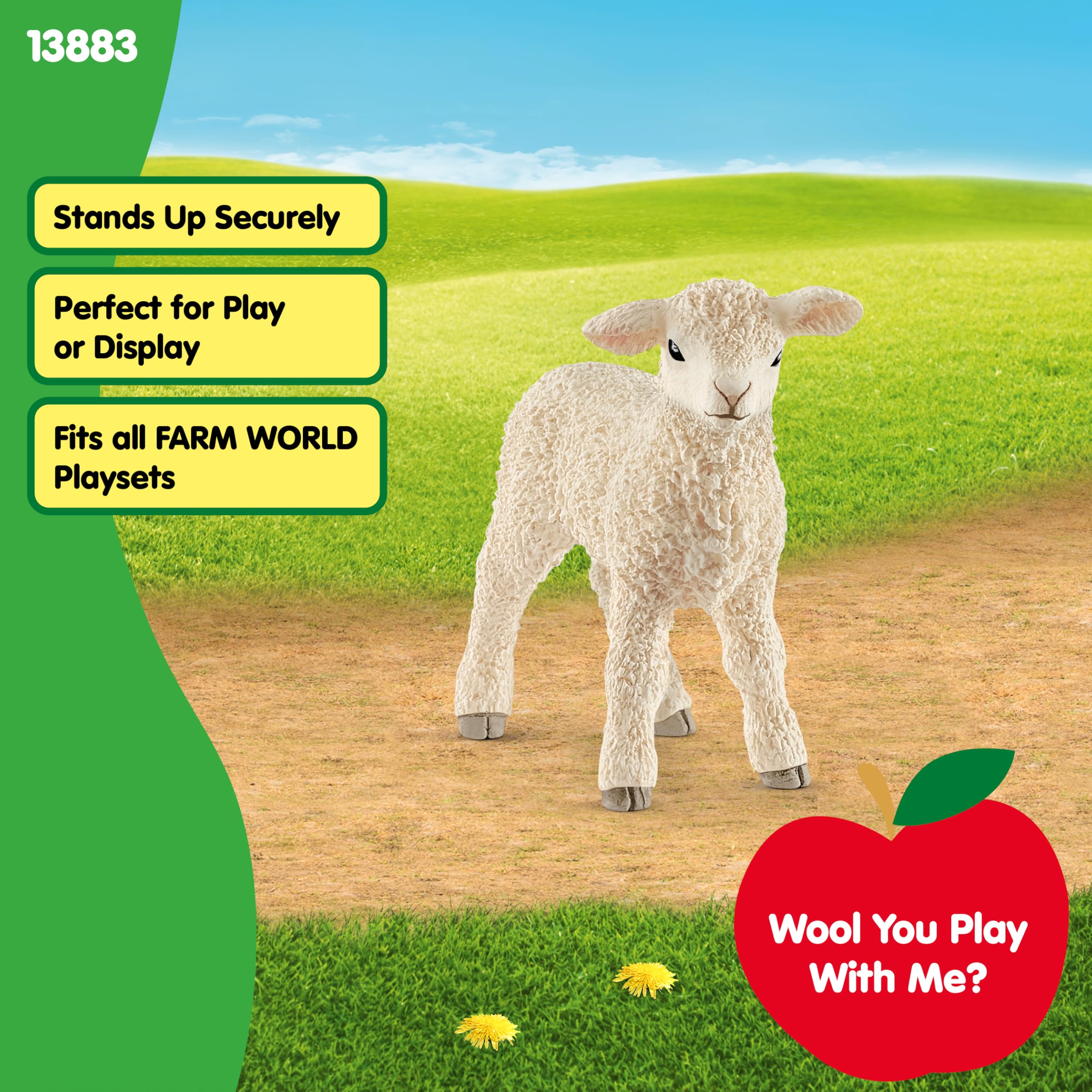 Schleich 13883 Lamb Farm World Figurine - Realistic Animal Toy for Kids 3+ 6