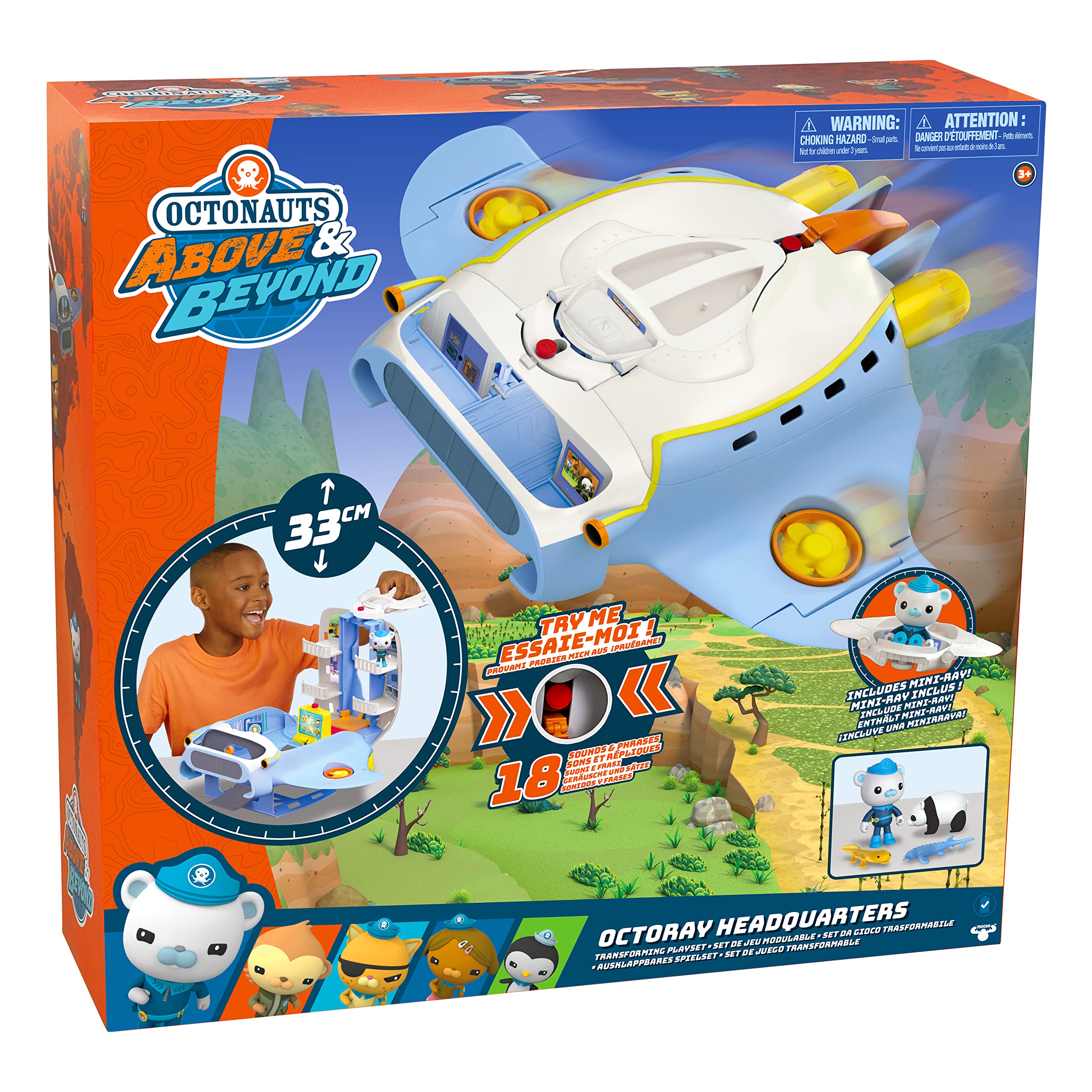 Octonauts Octoray Transforming Playset with Lights & Sounds - 7-Piece Set with Captain Barnacles Figure 10