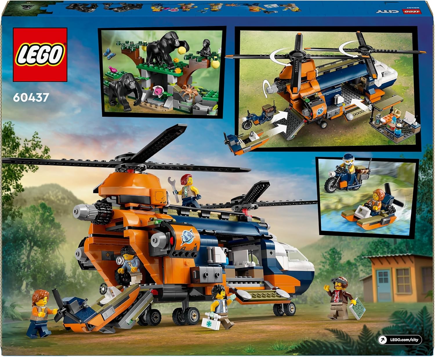 LEGO City Jungle Explorer Helicopter at Base Camp - Building Toy Playset for Kids 8+ 8