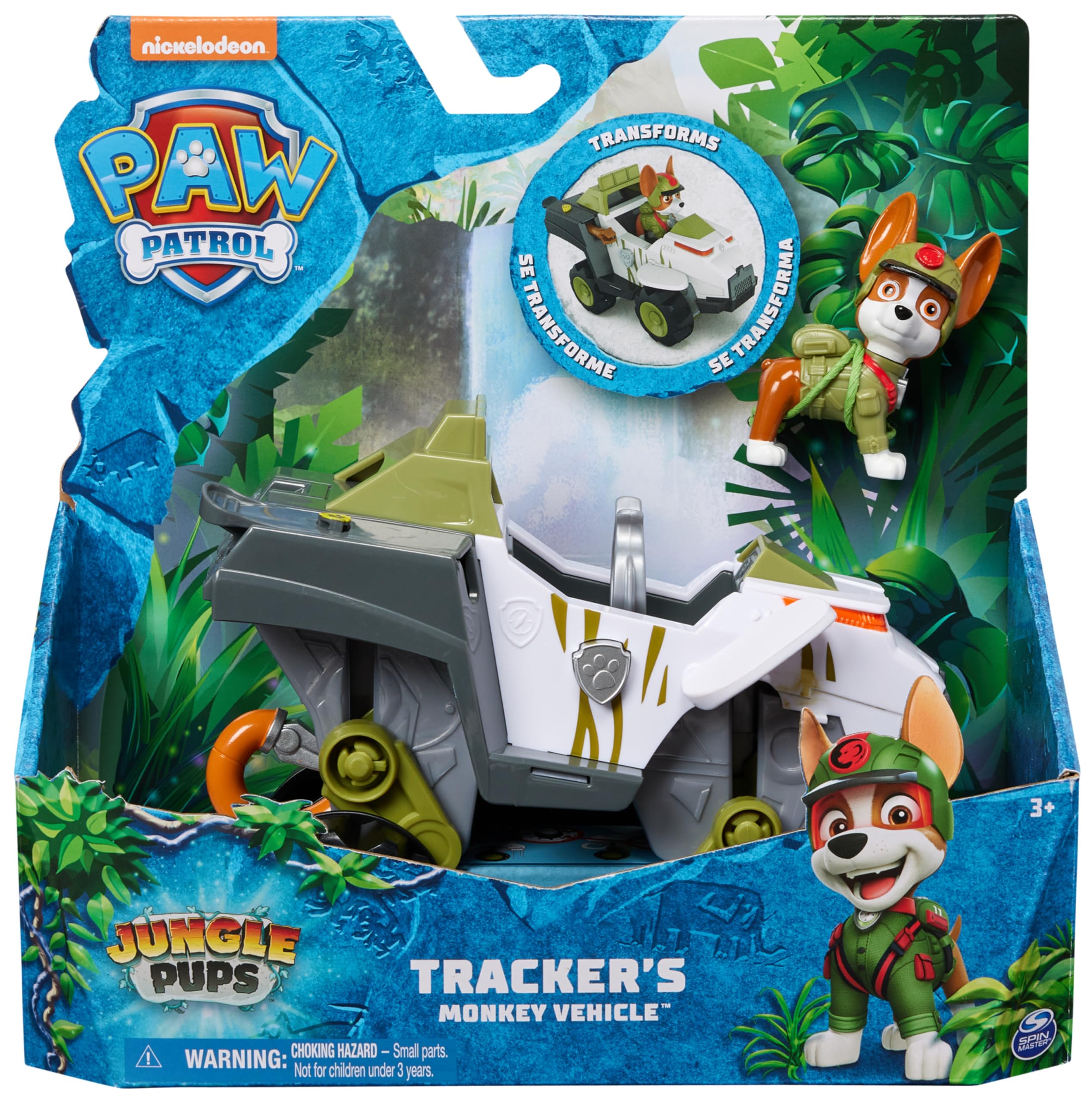 Paw Patrol Jungle Pups Tracker’s Monkey Vehicle with Action Figure - Transforming Rescue Toy for Kids 3+ 8