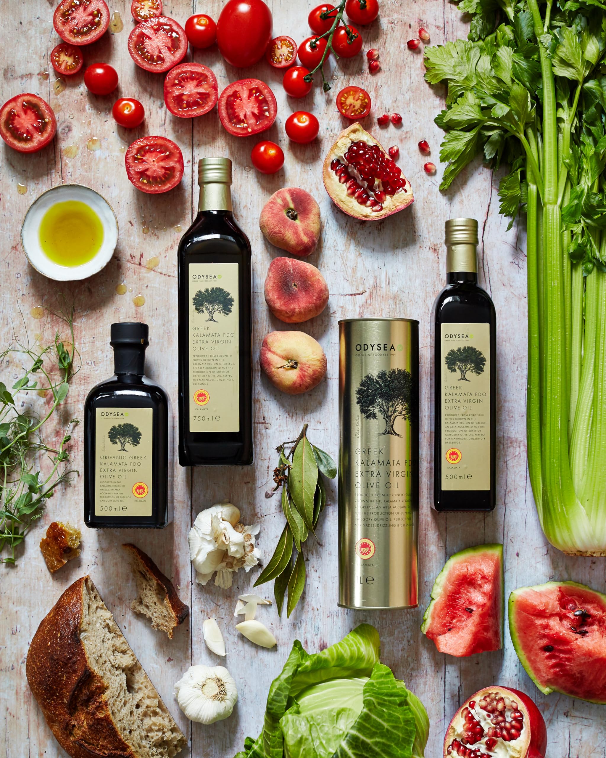 Odysea Greek Kalamata PDO Extra Virgin Olive Oil 1L Round Tin 4