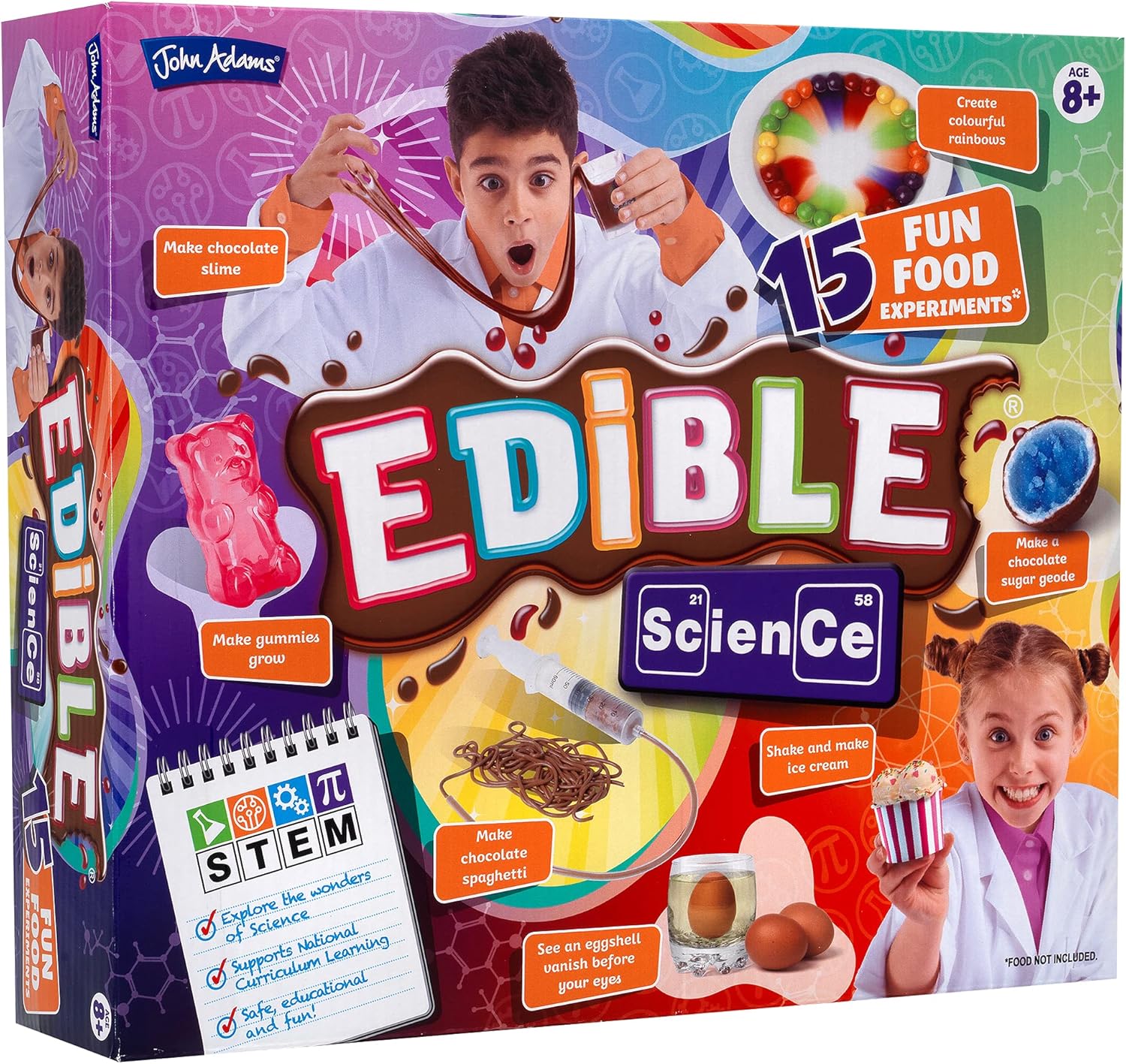 John Adams Edible Science Kit - 15 Fun Food Experiments for Kids 8+