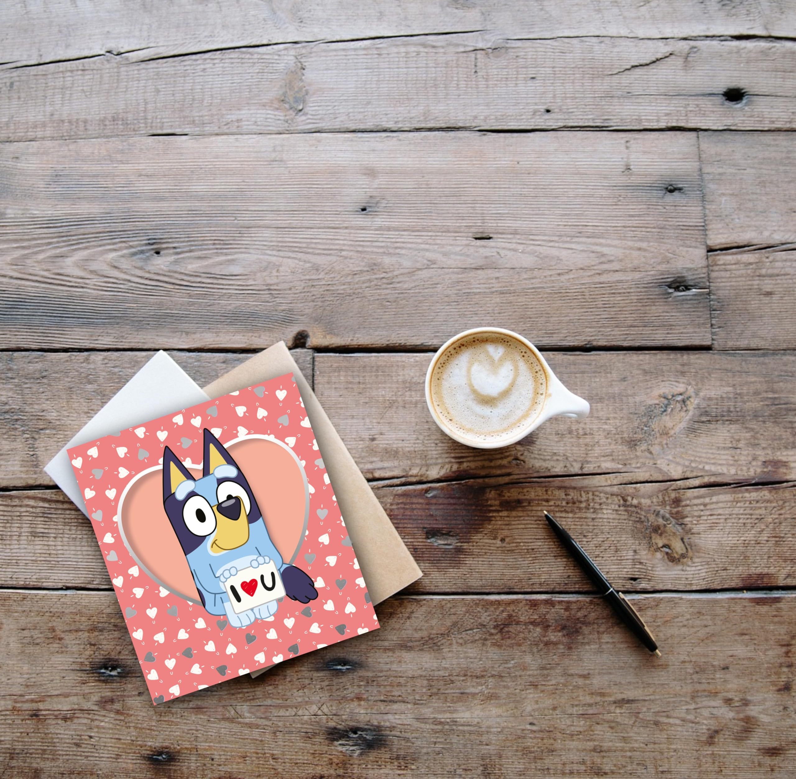 Danilo Promotions LTD Bluey Father's Day Card 'I Love You' for Daddy, Grandad | A5 Size 4