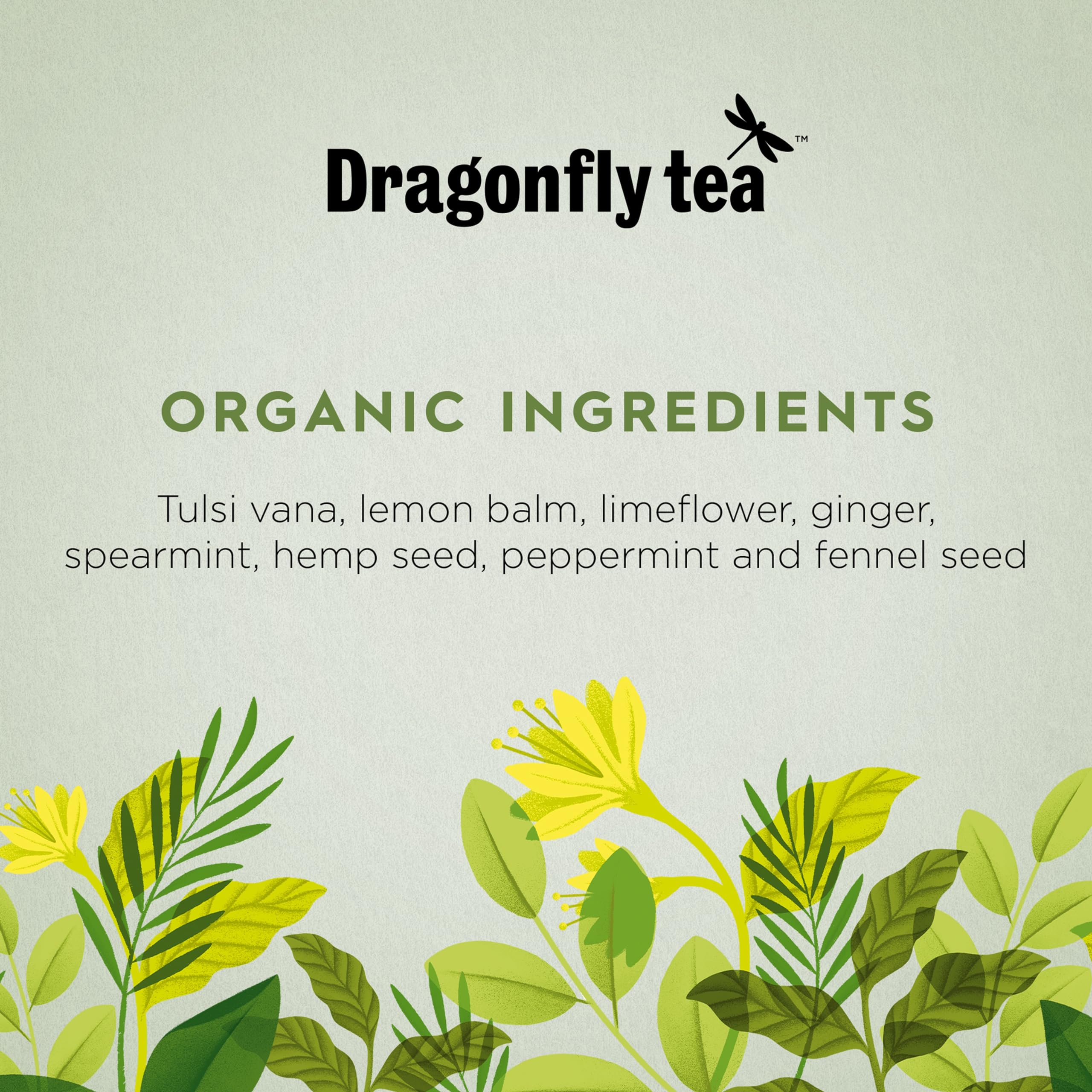 DRAGONFLY Happy Times Organic Tulsi Tea - Uplifting Blend | 80 Compostable Bags (4 Pack)