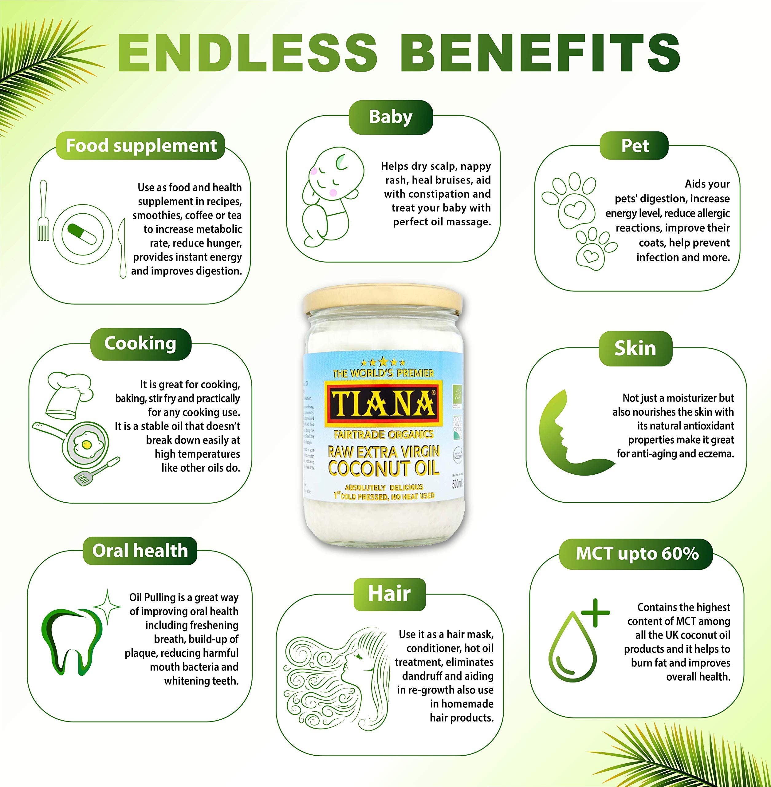 TIANA - Raw Extra Virgin Coconut Oil (500ml) 9