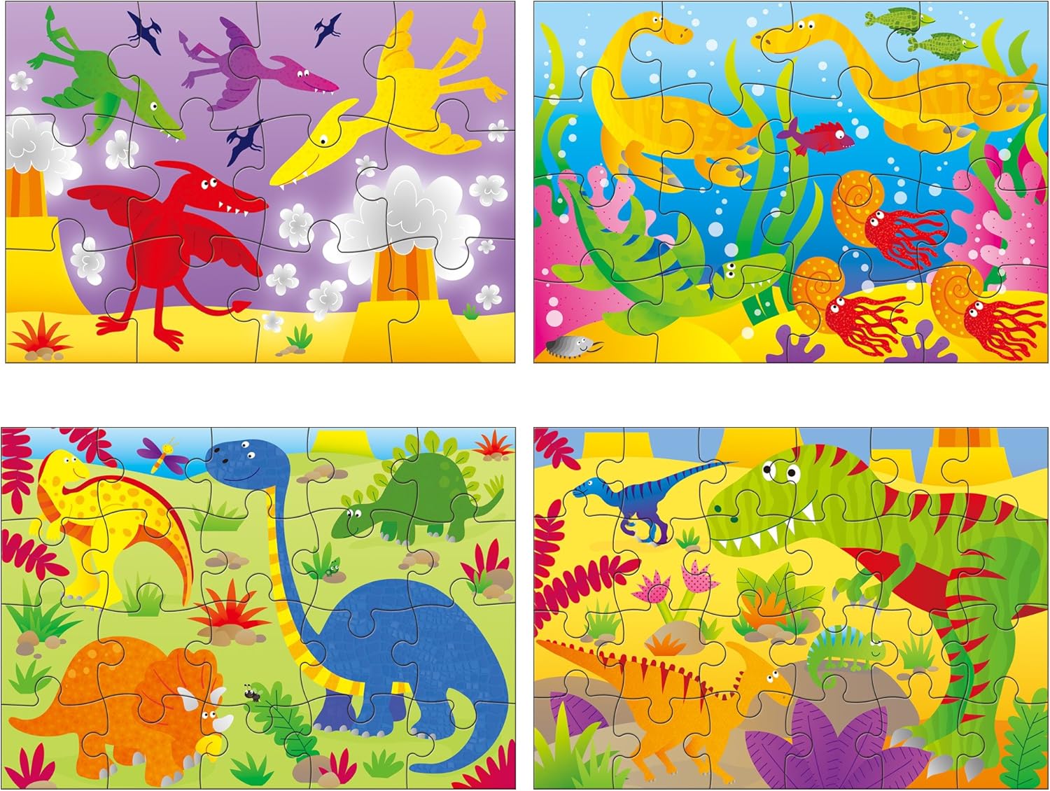 Galt Toys 4 Puzzles in a Box - Dinosaur Jigsaw Puzzle Set for Kids Ages 3+ 6
