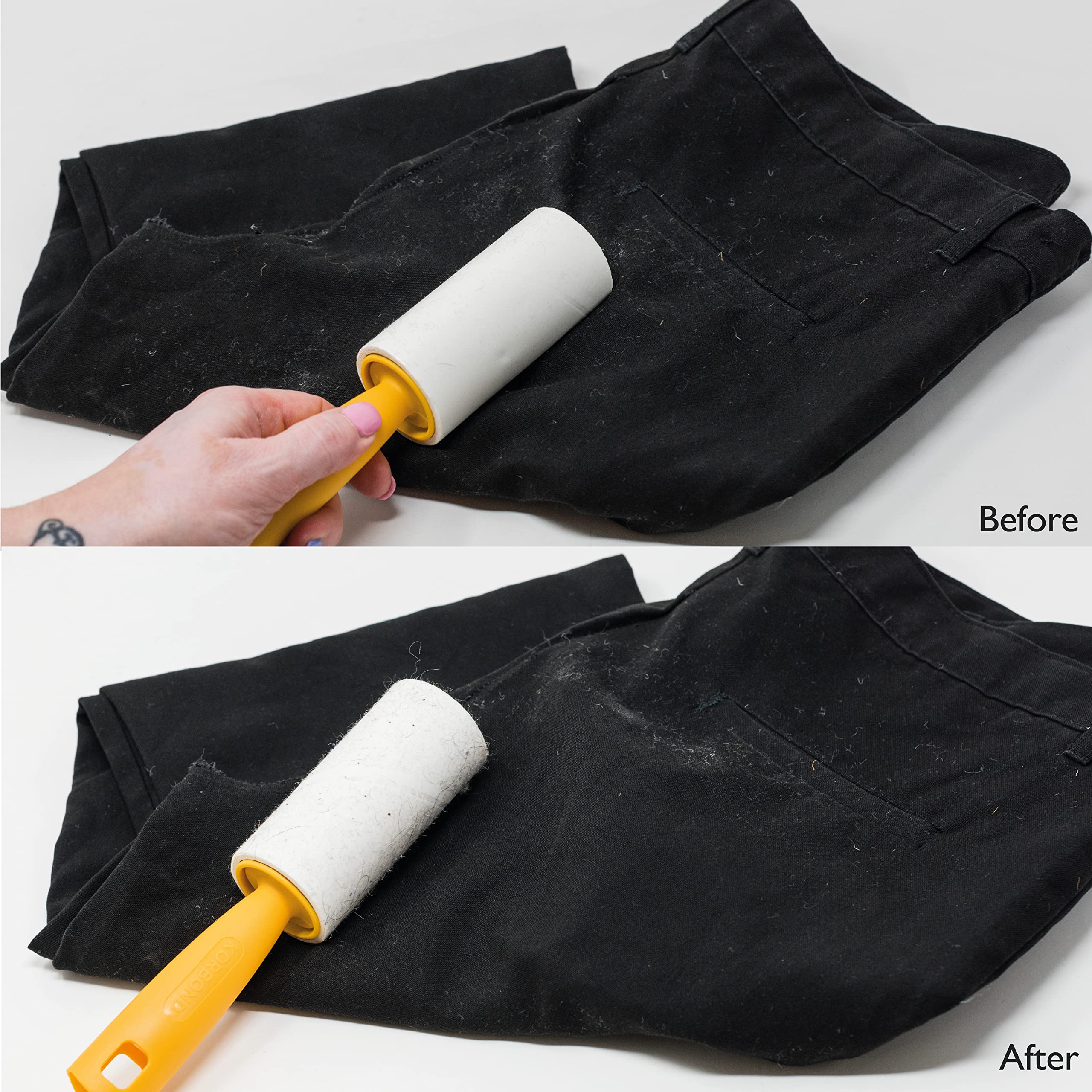 KORBOND Lint Roller and Refill Set - 451 Sheets Total | Extra Sticky Adhesive | Easy Peel