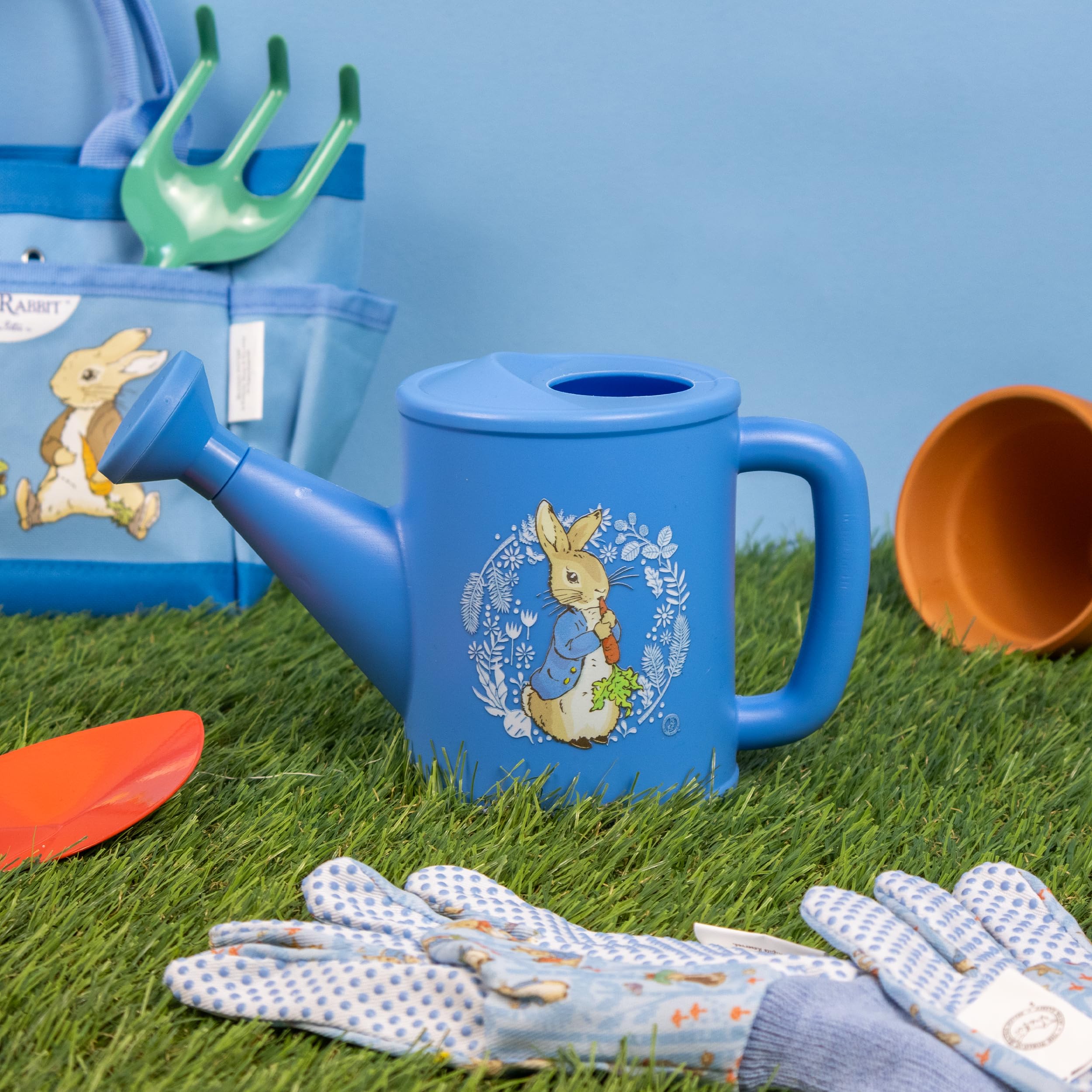 Robert Frederick Peter Rabbit Children’s Gardening Set - 5 Piece Tool Kit with Gloves & Carry Bag