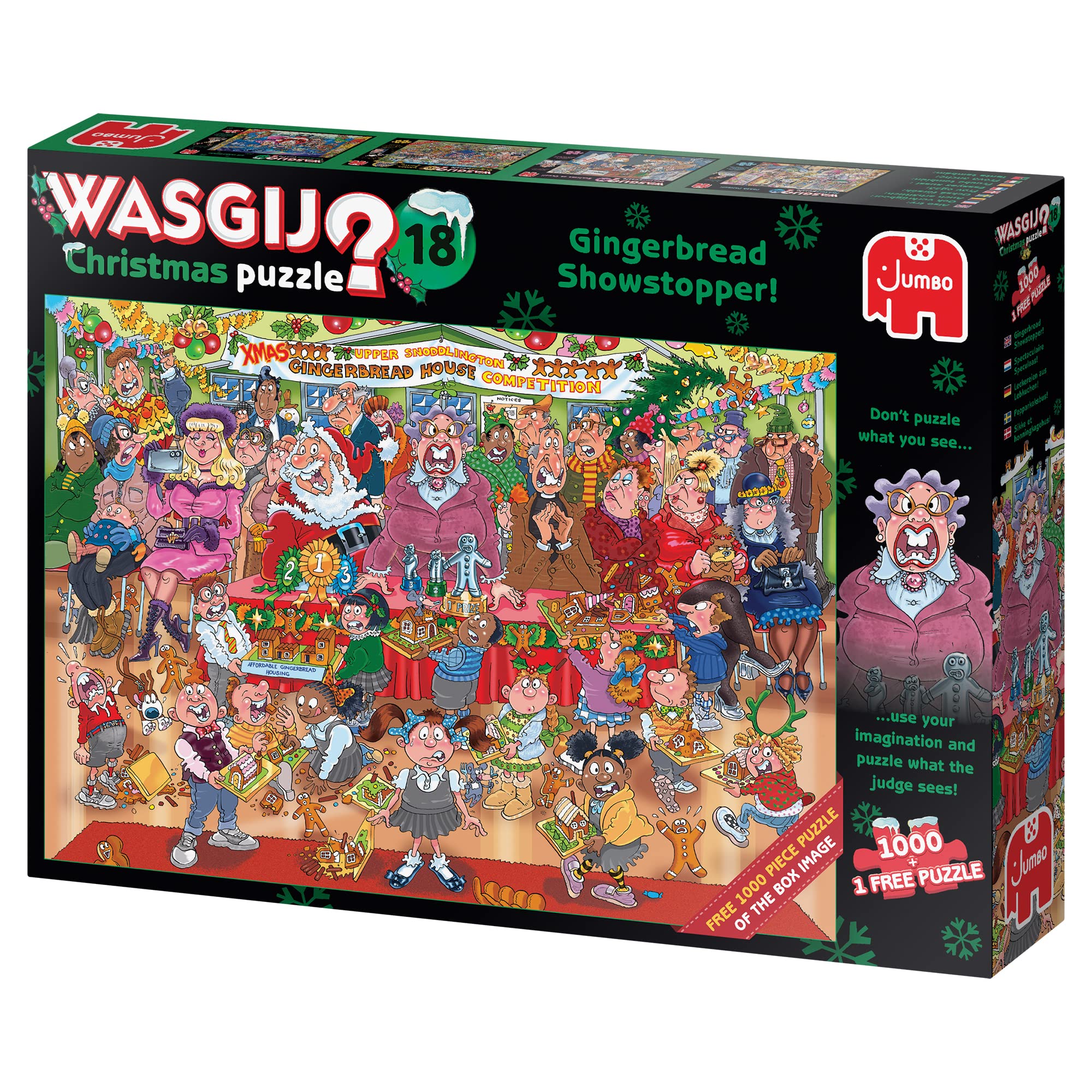 Wasgij Christmas 18: Gingerbread Showstopper - 2 x 1000 Piece Puzzle Set - Jumbo 7