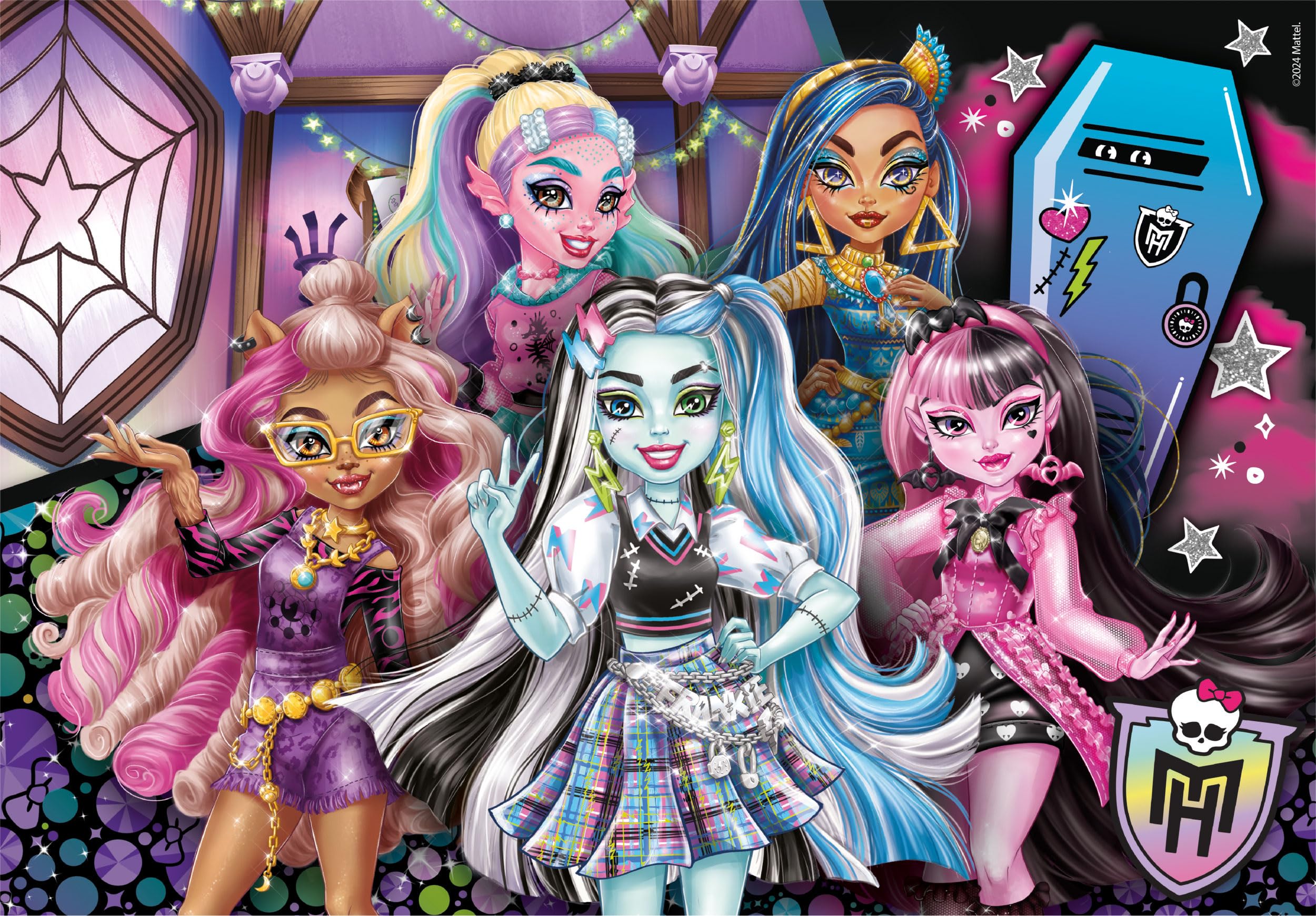 Clementoni Monster High 104-Piece Jigsaw Puzzle - Supercolor Cartoon for Kids
