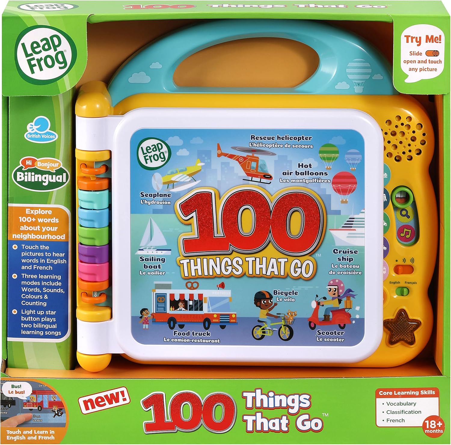 LeapFrog 100 Things That Go - Interactive Bilingual Learning Book for Toddlers 18M+ 6