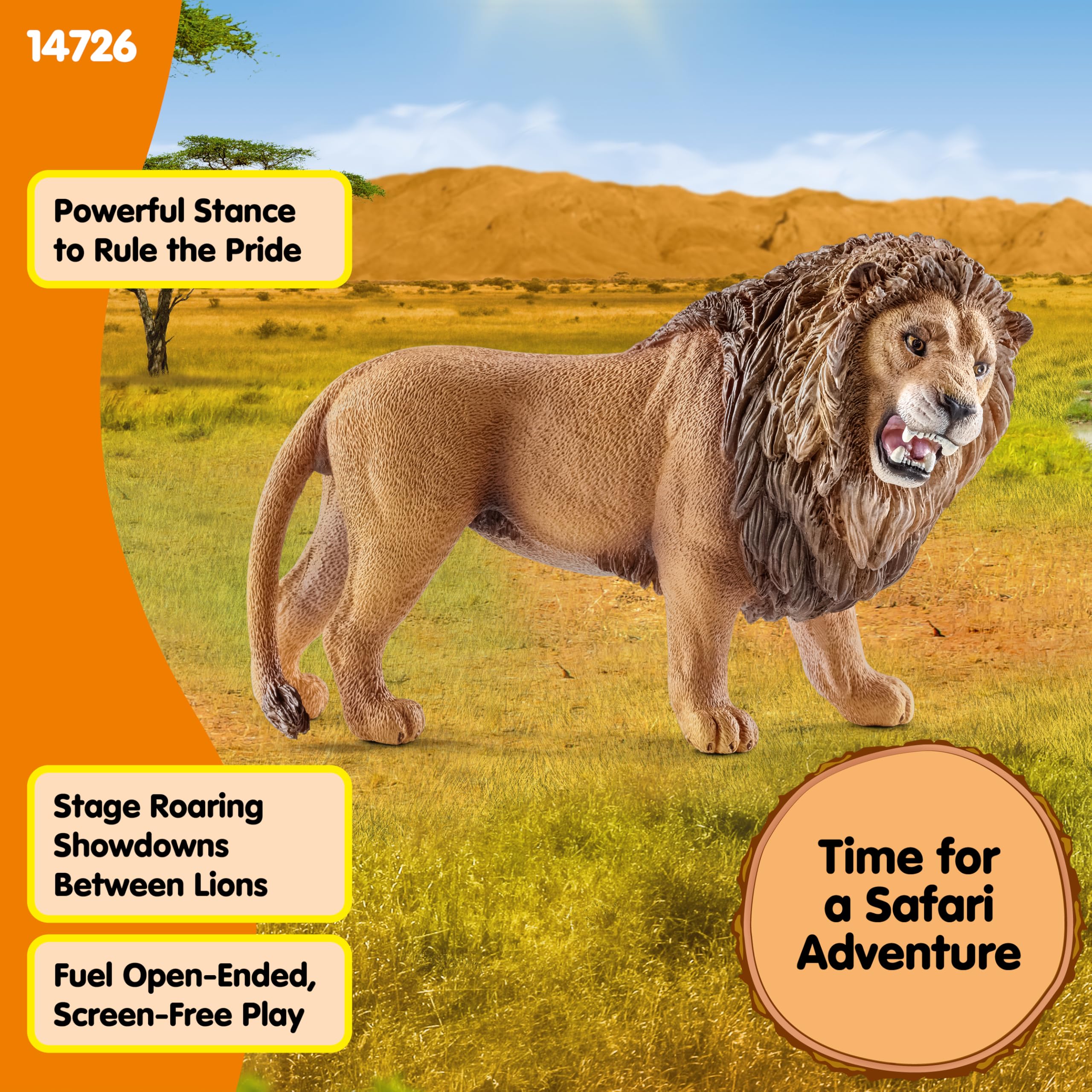 SCHLEICH Lion 14726 - Roaring Wildlife Figurine for Kids 3-10 Years 9