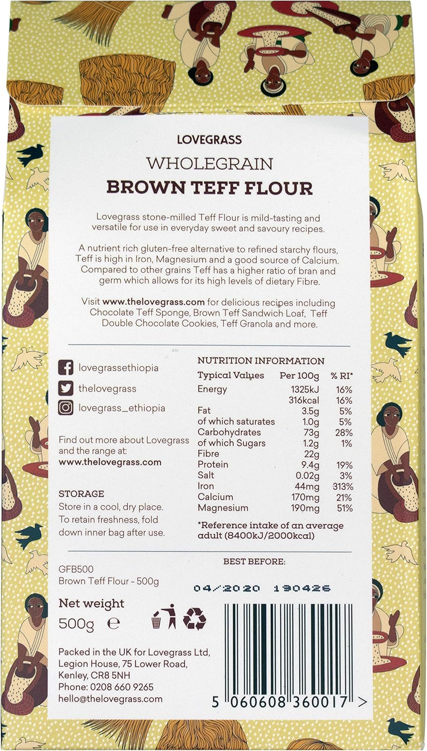Lovegrass Habesha Brown Teffmehl – ​​500 g – Glutenfrei, Vegan, Vollkorn 4
