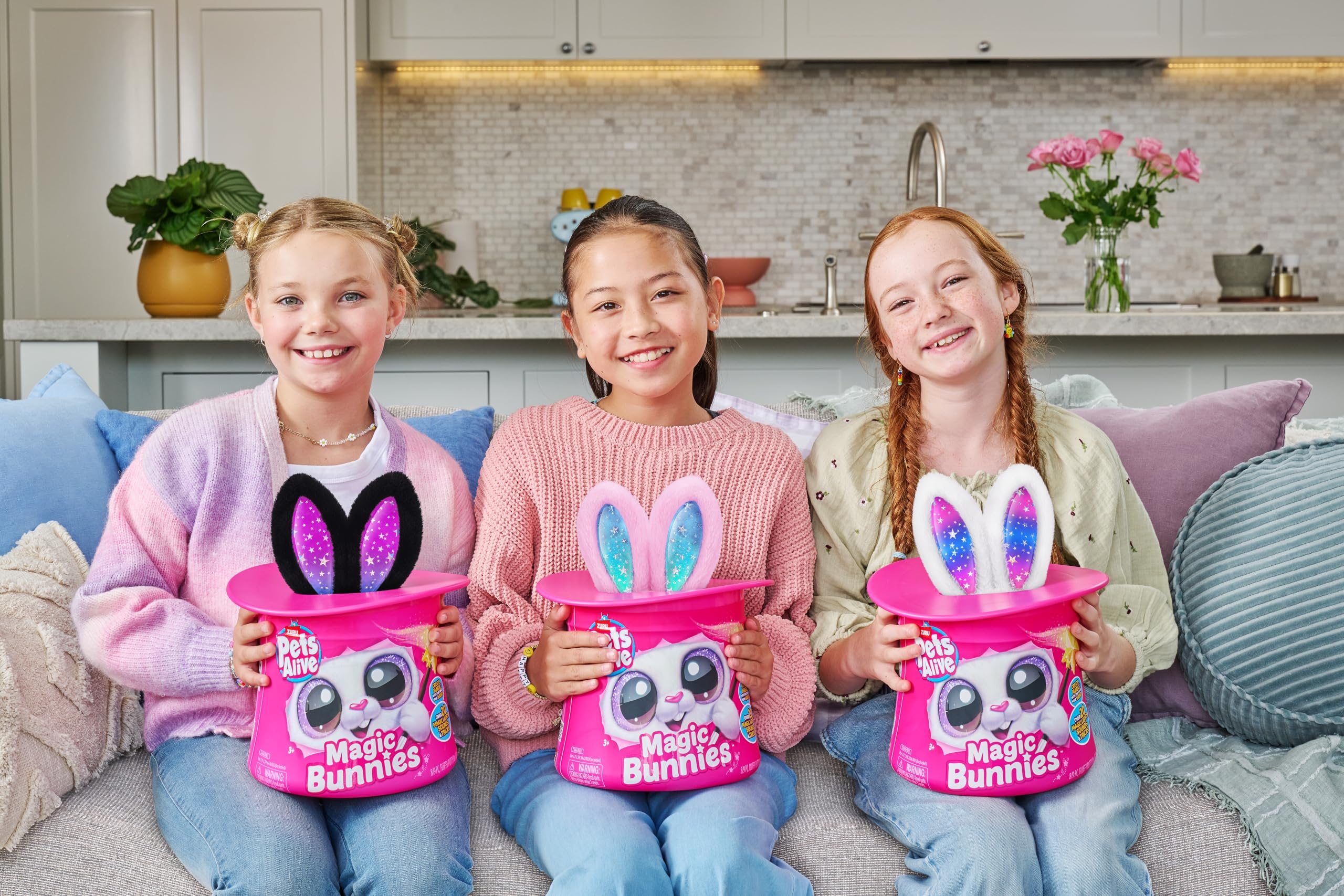 Pets Alive Magic Bunnies Pink Bunny (Candy) by ZURU - Electronic Plush with Lights, Sounds & Mini Bunnies 8