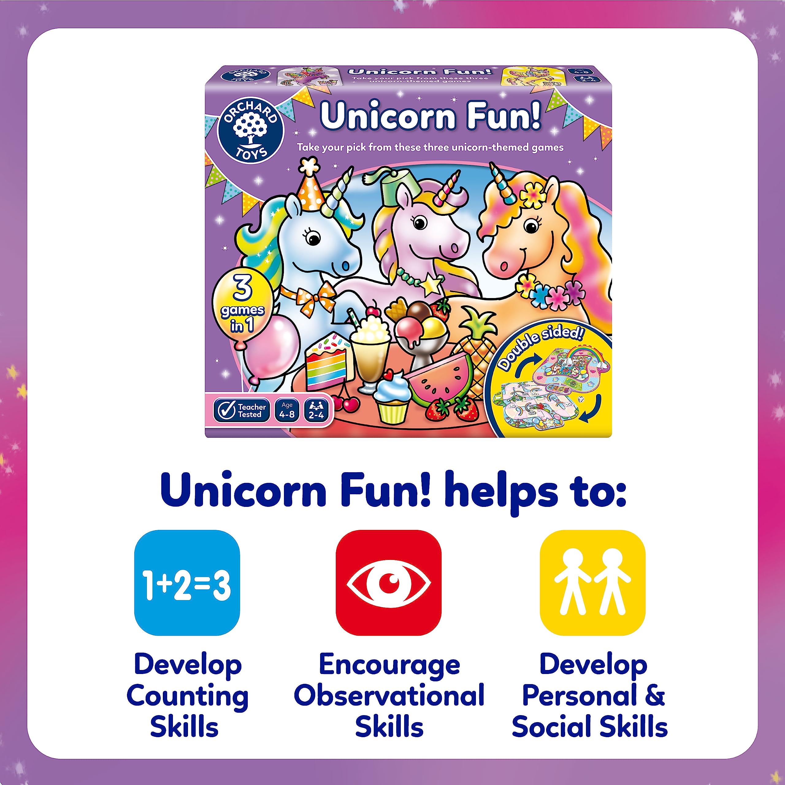 Orchard Toys Unicorn Fun! 3-in-1 Board Game 5