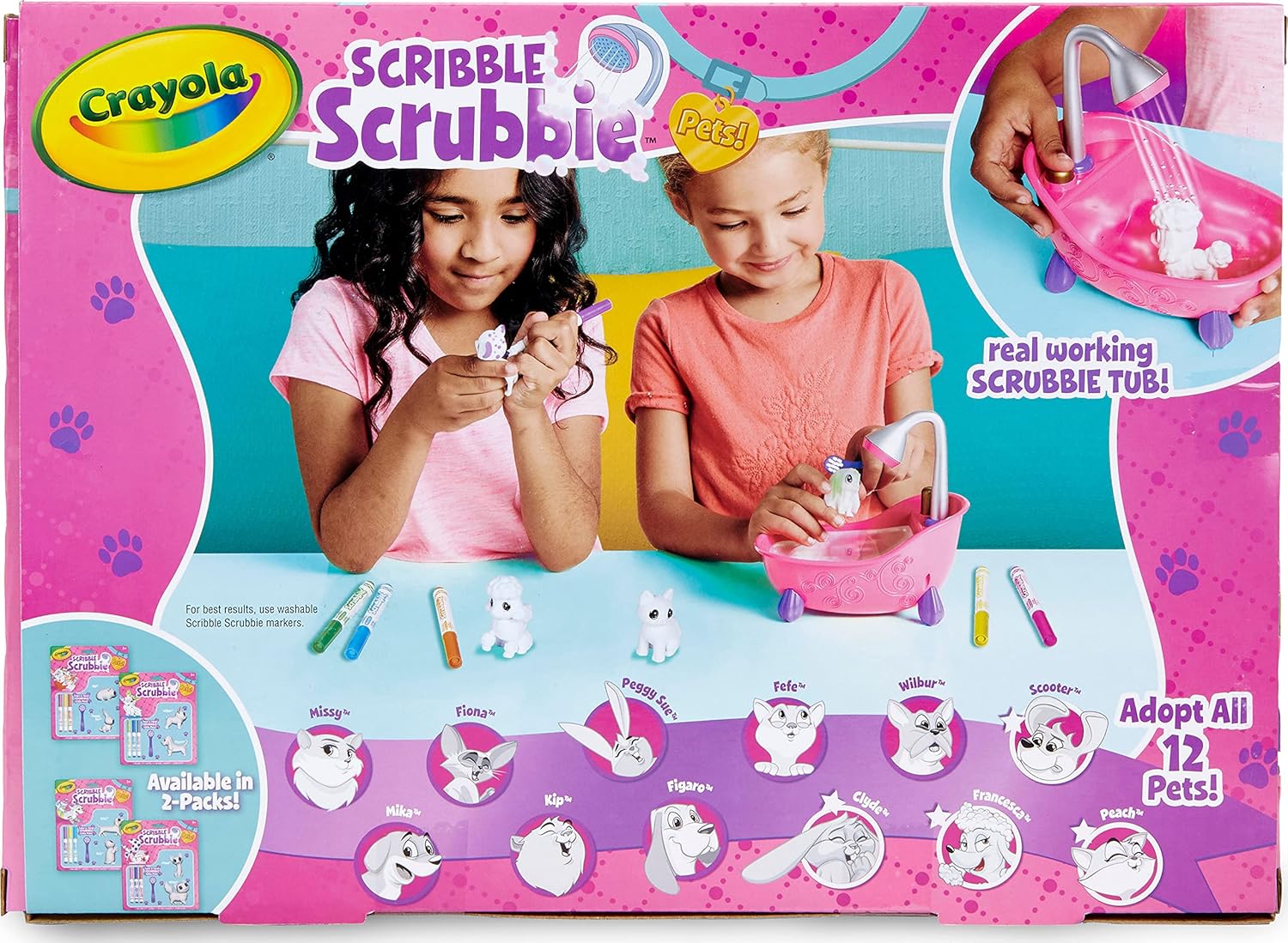 Crayola Washimals Pets Playset - Color, Wash & Reuse Creative Craft Kit for Kids 3