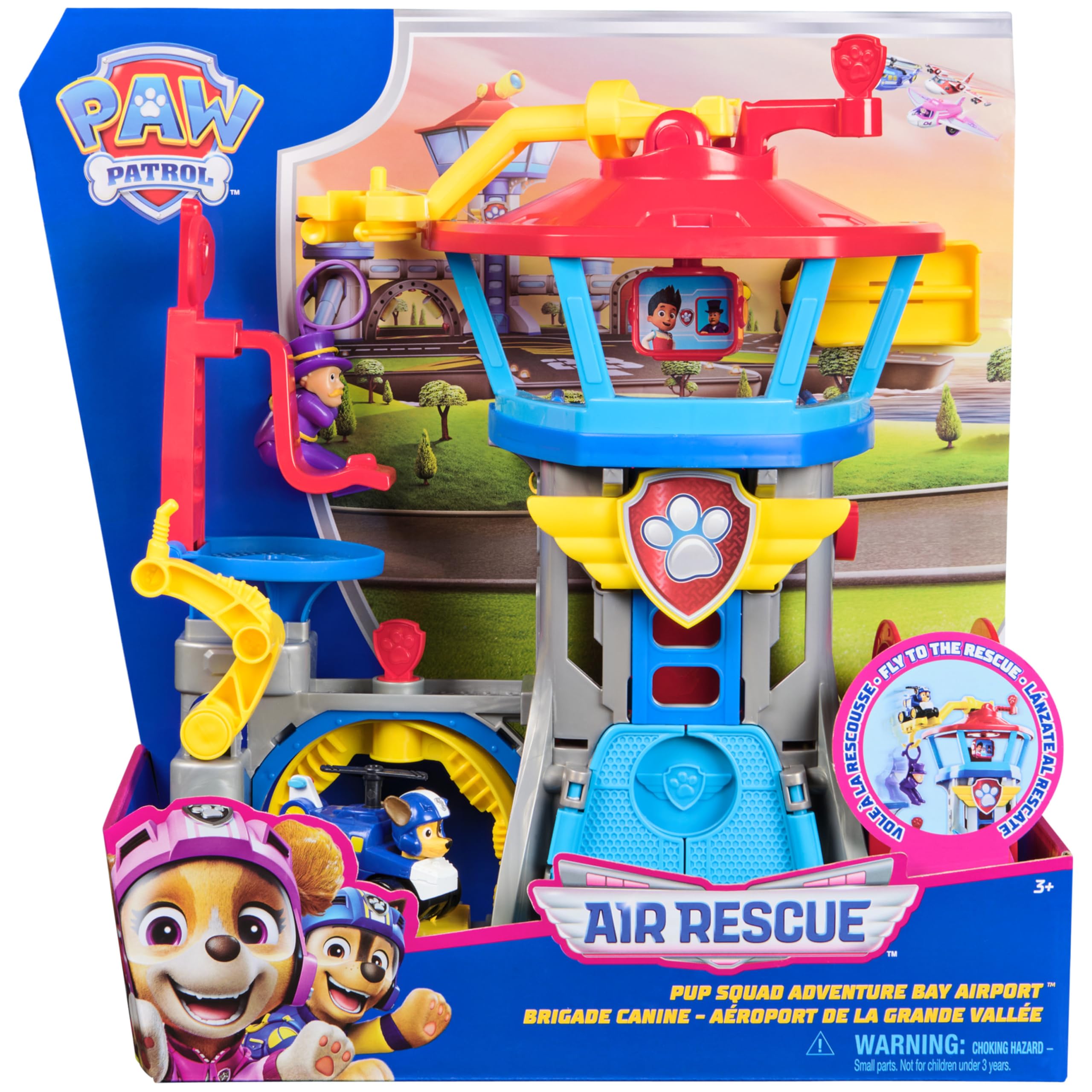 Paw Patrol: Air Rescue Pup Squad Adventure Bay Airport Playset with Chase - 30cm Tall Tower with 7 Play Areas 9