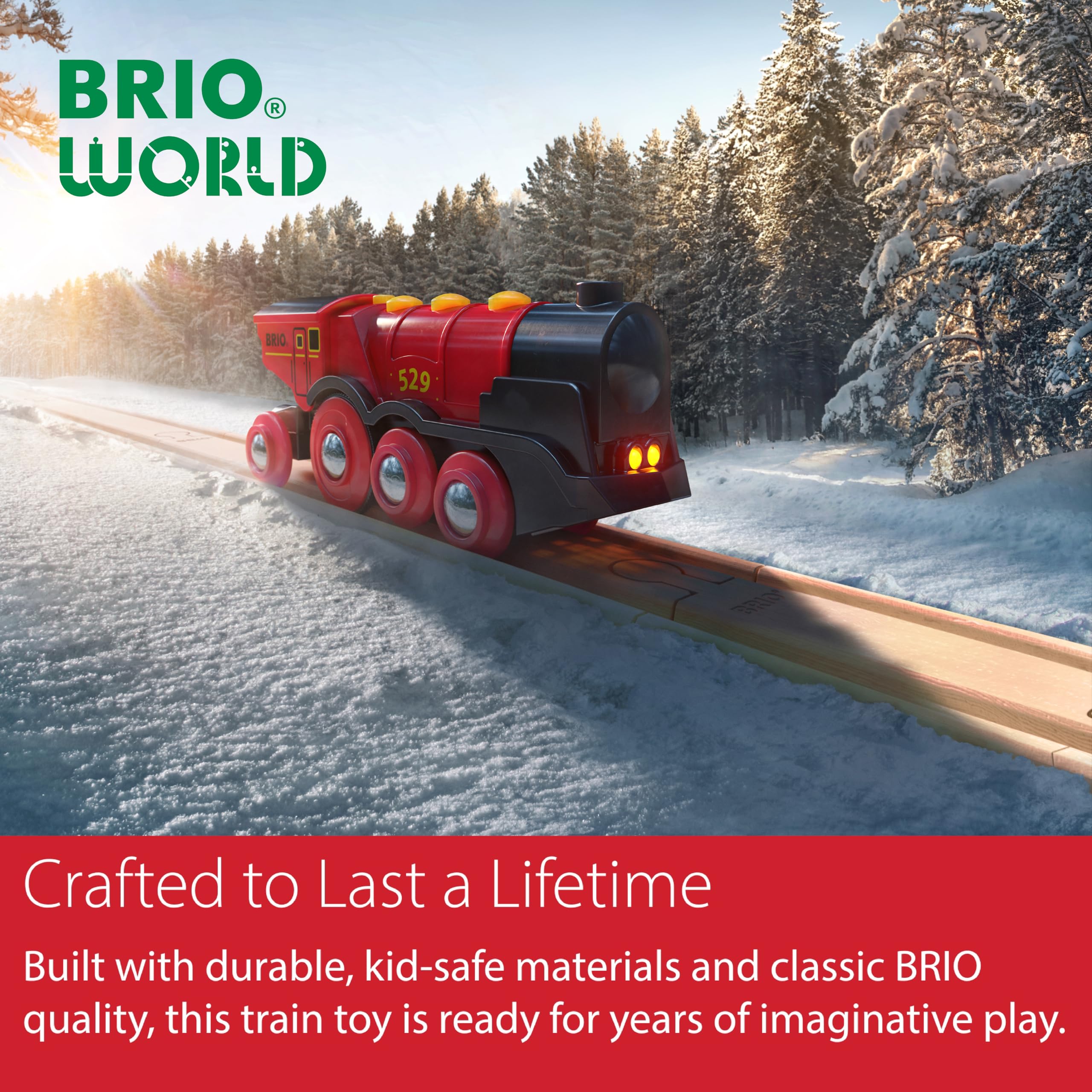 BRIO Mighty Red Locomotive Battery Powered Action Engine for Kids - Model 33592 15