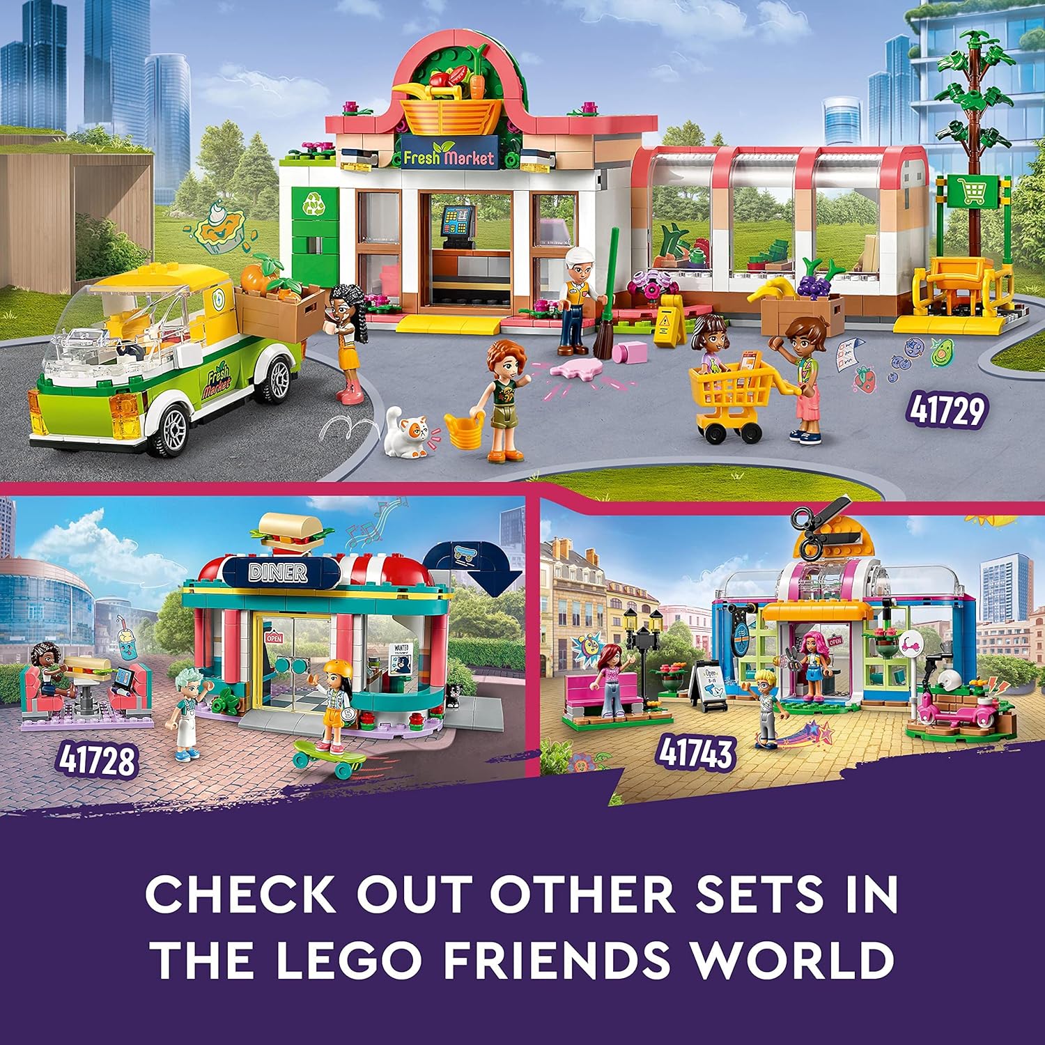 LEGO 41729 Friends Organic Grocery Store Playset - Supermarket Toy with Delivery Van & Mini-Dolls 8