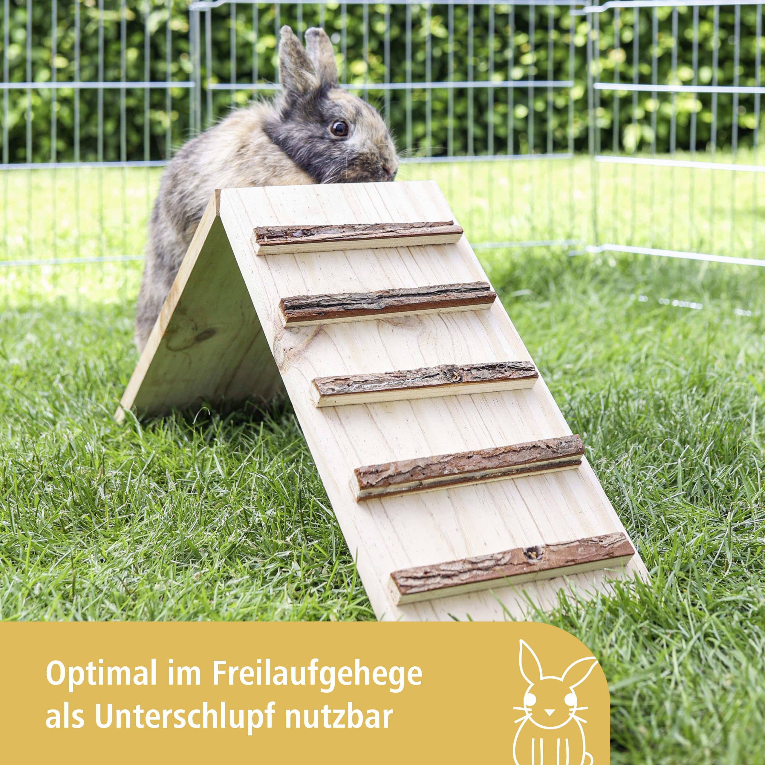 Kerbl Pet Natural Wood Bridge for Small Animals | Cage Exit/Shelter | 17 x 20 cm 3