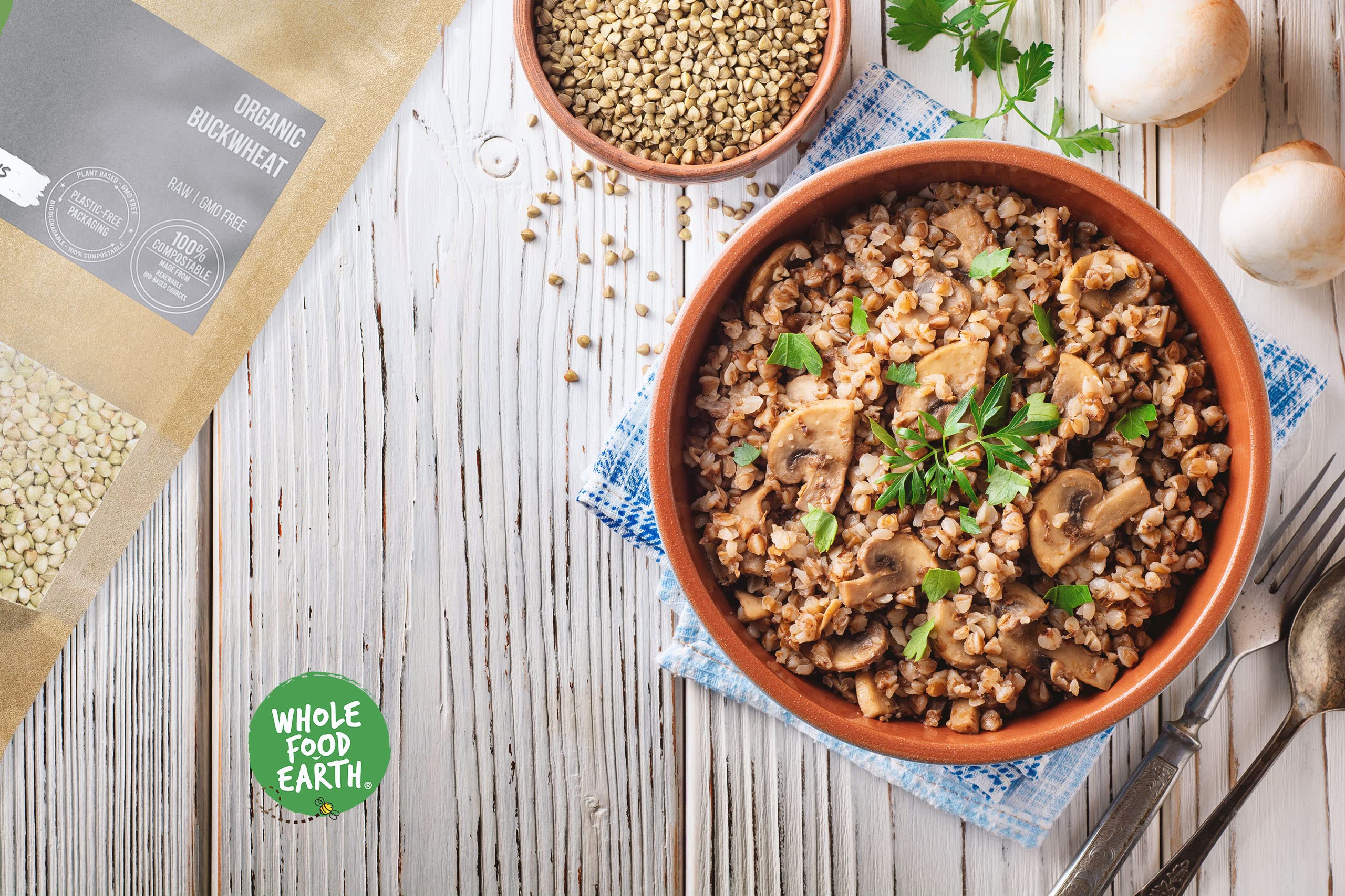 Organic Buckwheat – 1 kg | GMO Free | Vegan | High in Fiber & Protein | Wholefood Earth 5