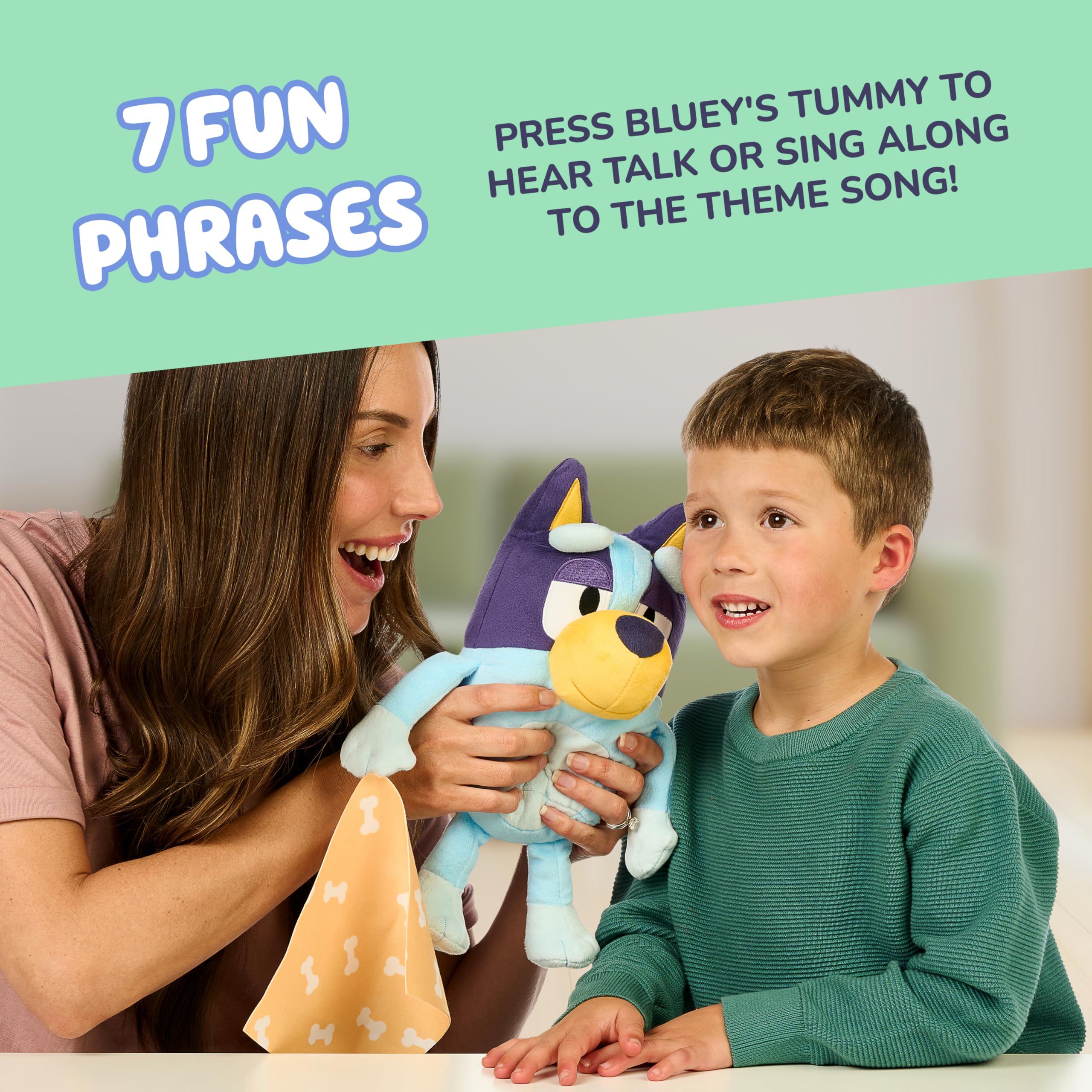 Bluey Sleepy Time 13 Inch Plush with Blanket - Press Tummy to Hear 7 Phrases & Theme Song 6