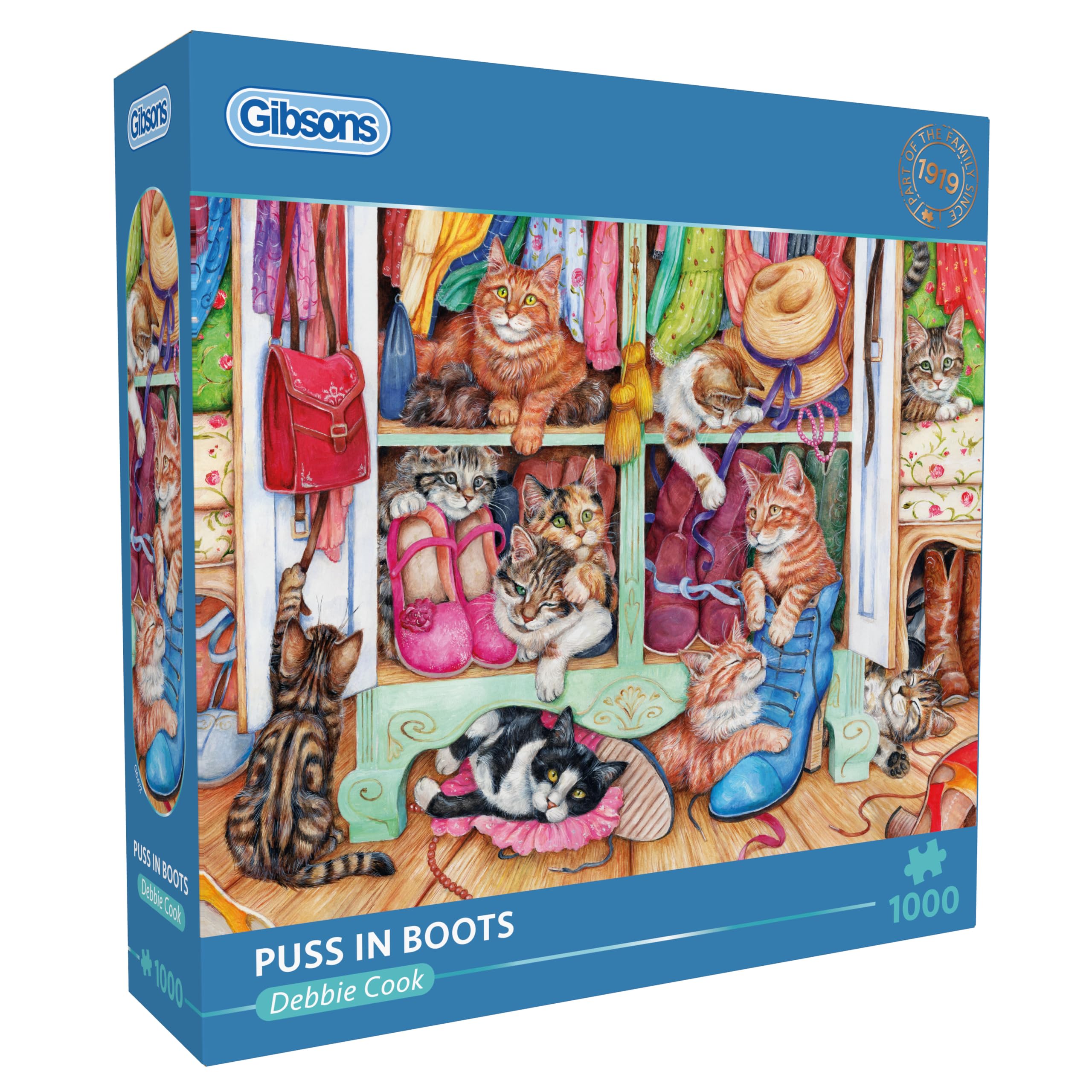 Gibsons Puss in Boots 1000 Piece Jigsaw Puzzle for Adults by Debbie Cook | 68 x 49 cm