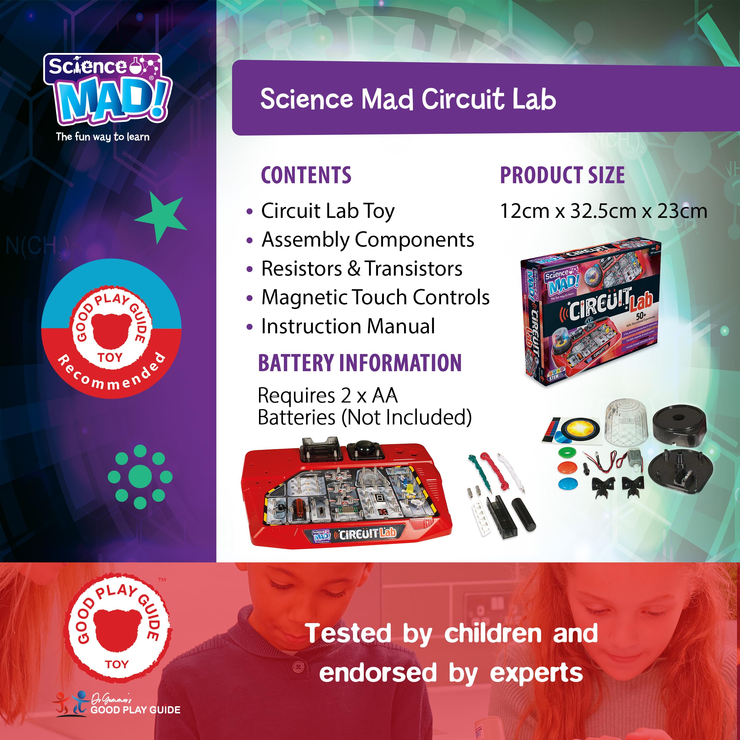 Science Mad Circuit Lab for Kids - 50 Experiments STEM Electronics Kit for Ages 8+ 9
