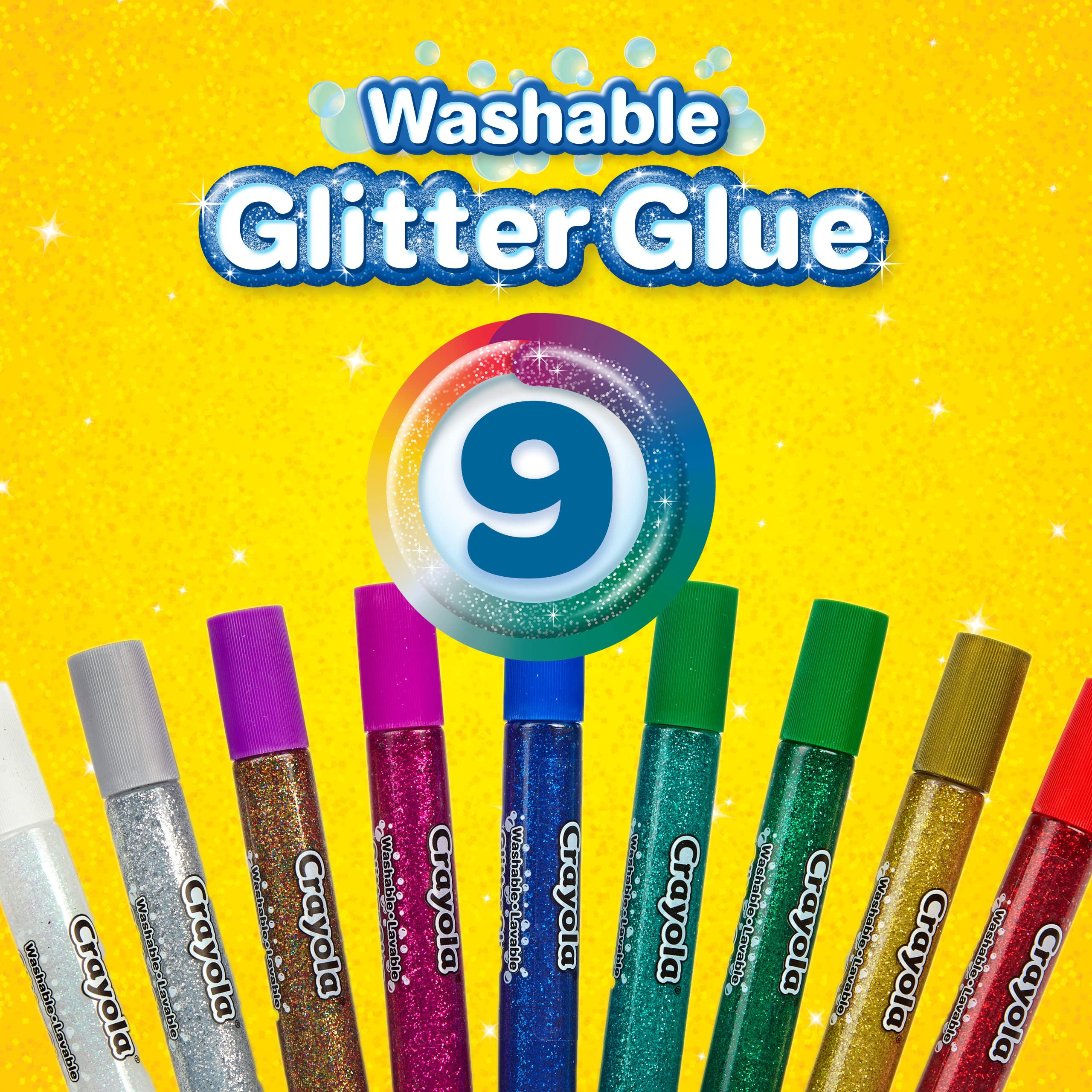 Crayola Washable Glitter Glue - 9-Pack for Arts & Crafts 7