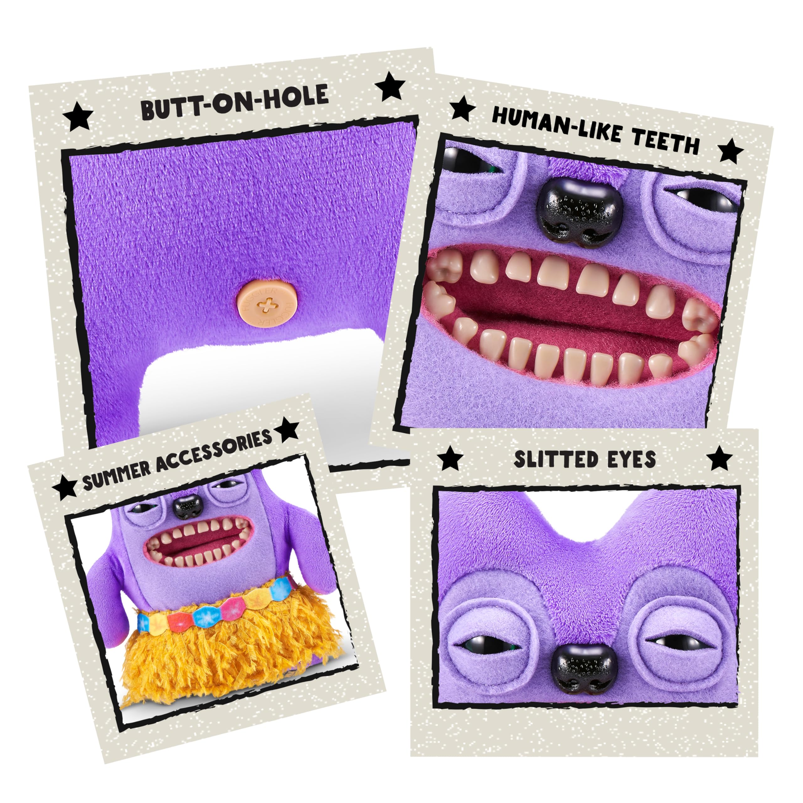 Fuggler Vacay Vibes – Lustiges hässliches Monster-Plüsch-Sammelspielzeug (Greedy Grinner – Lila) 7