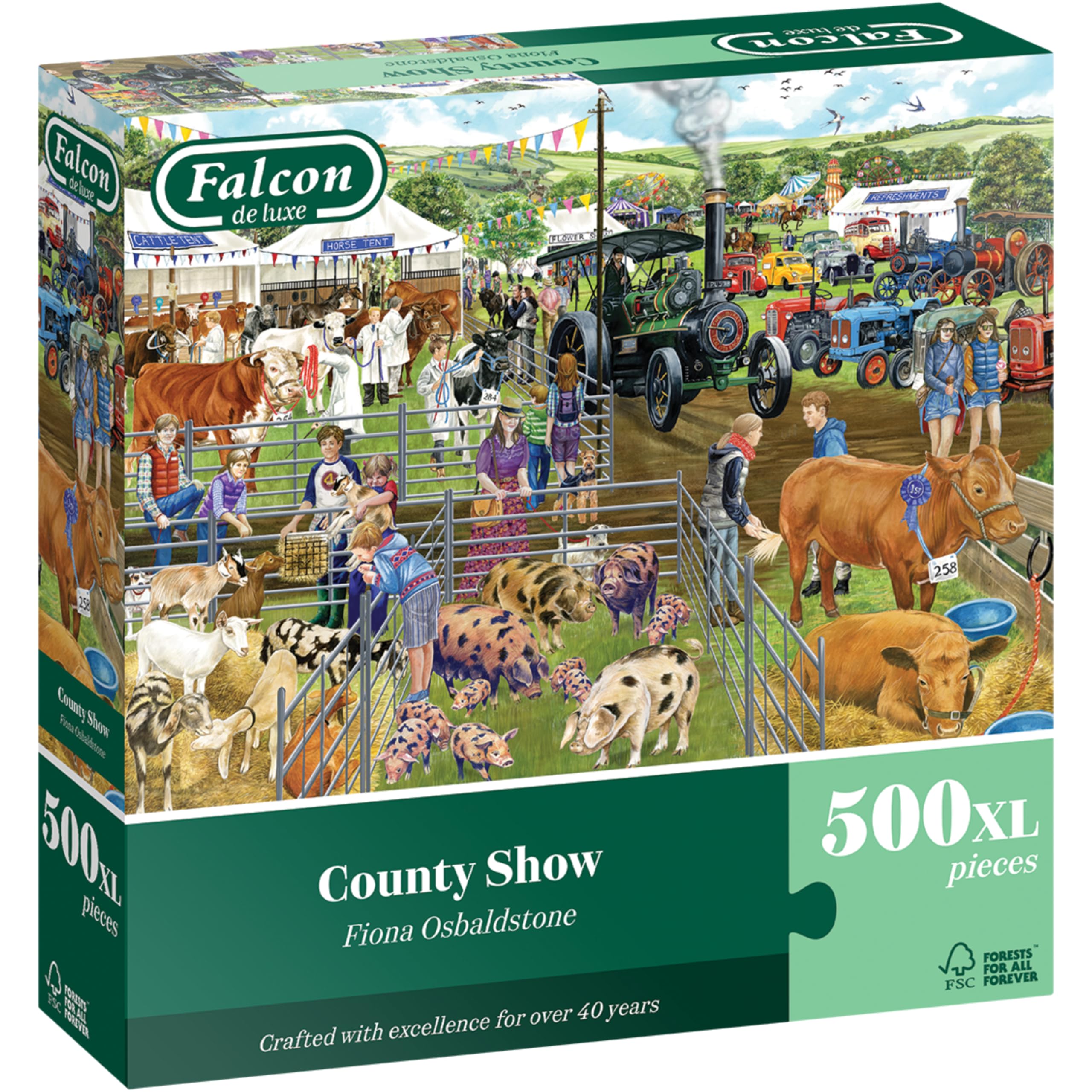 Falcon County Show 500 XL Piece Jigsaw Puzzle - Illustrated by Linda Birkinshaw