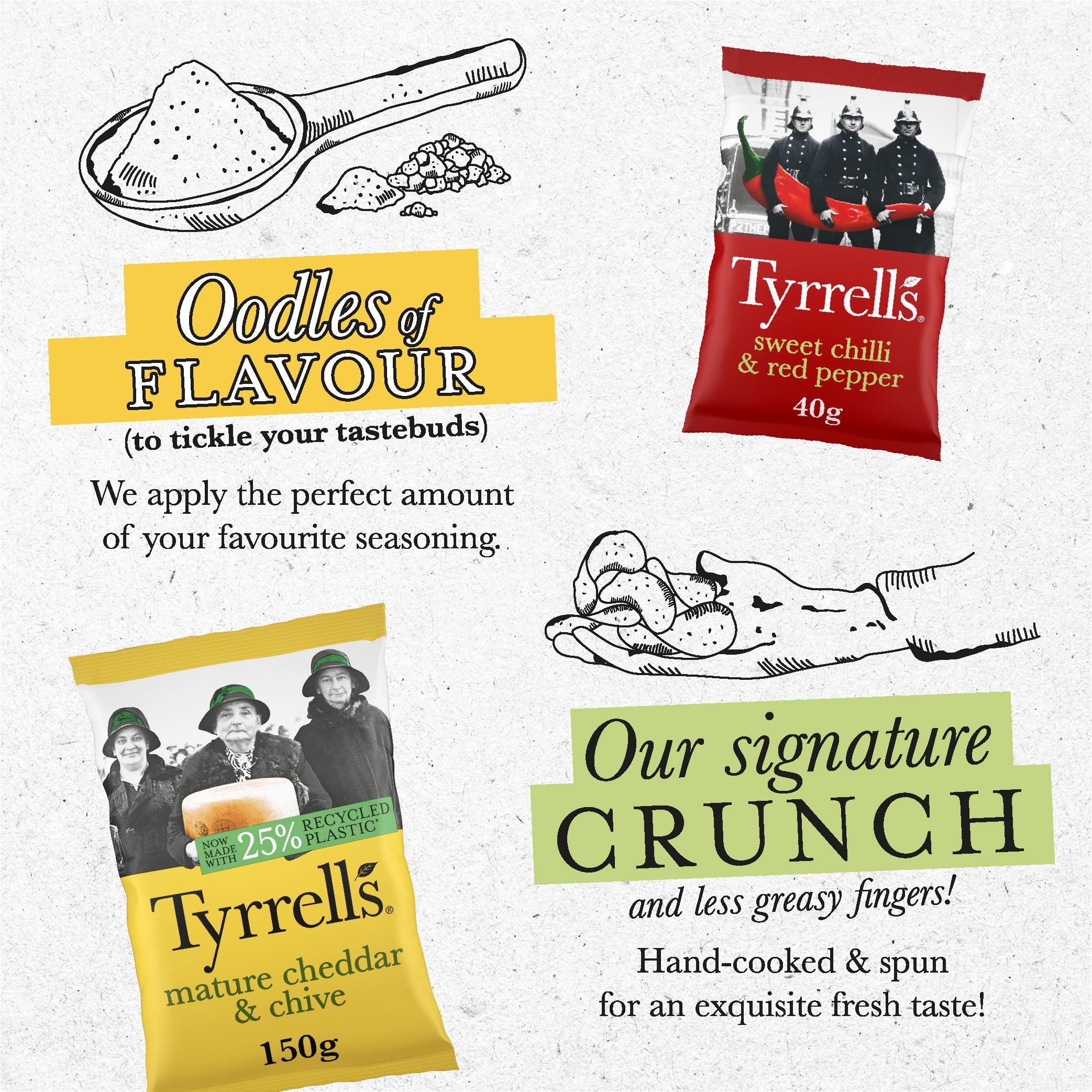 Tyrrells Handgekochte Chips mit reifem Cheddar und Schnittlauch, 150 g 3